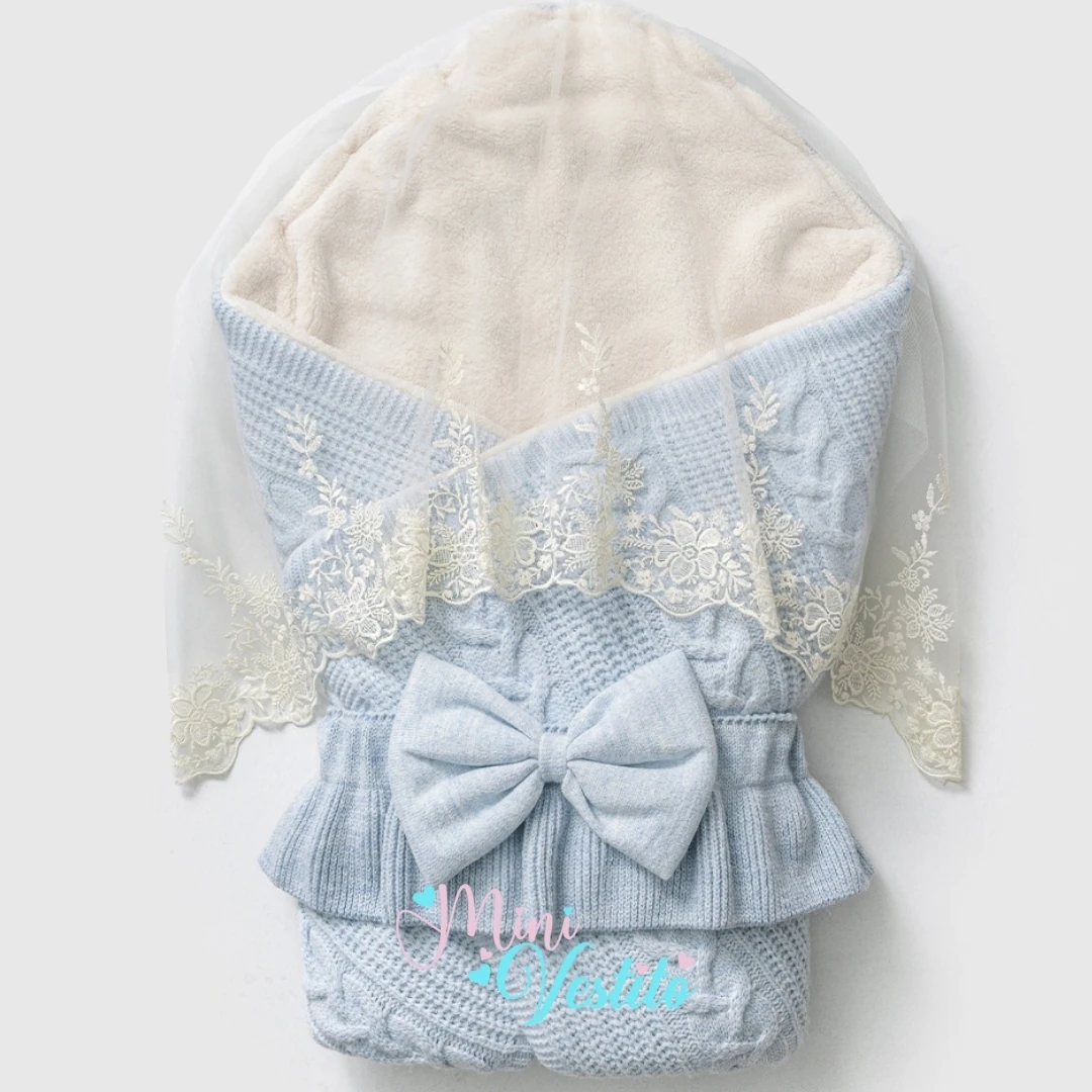 Selanik Tüllü İçi Peluşlu % 100 Organik Pamuk Triko Kundak 85×85