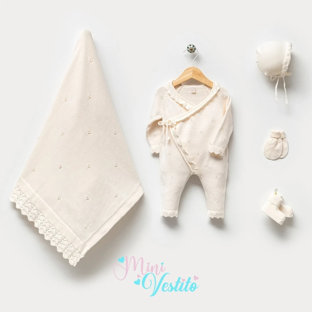 Kruvaze Yandan Bağlamalı % 100 Organik Pamuk Triko 5 Li Set