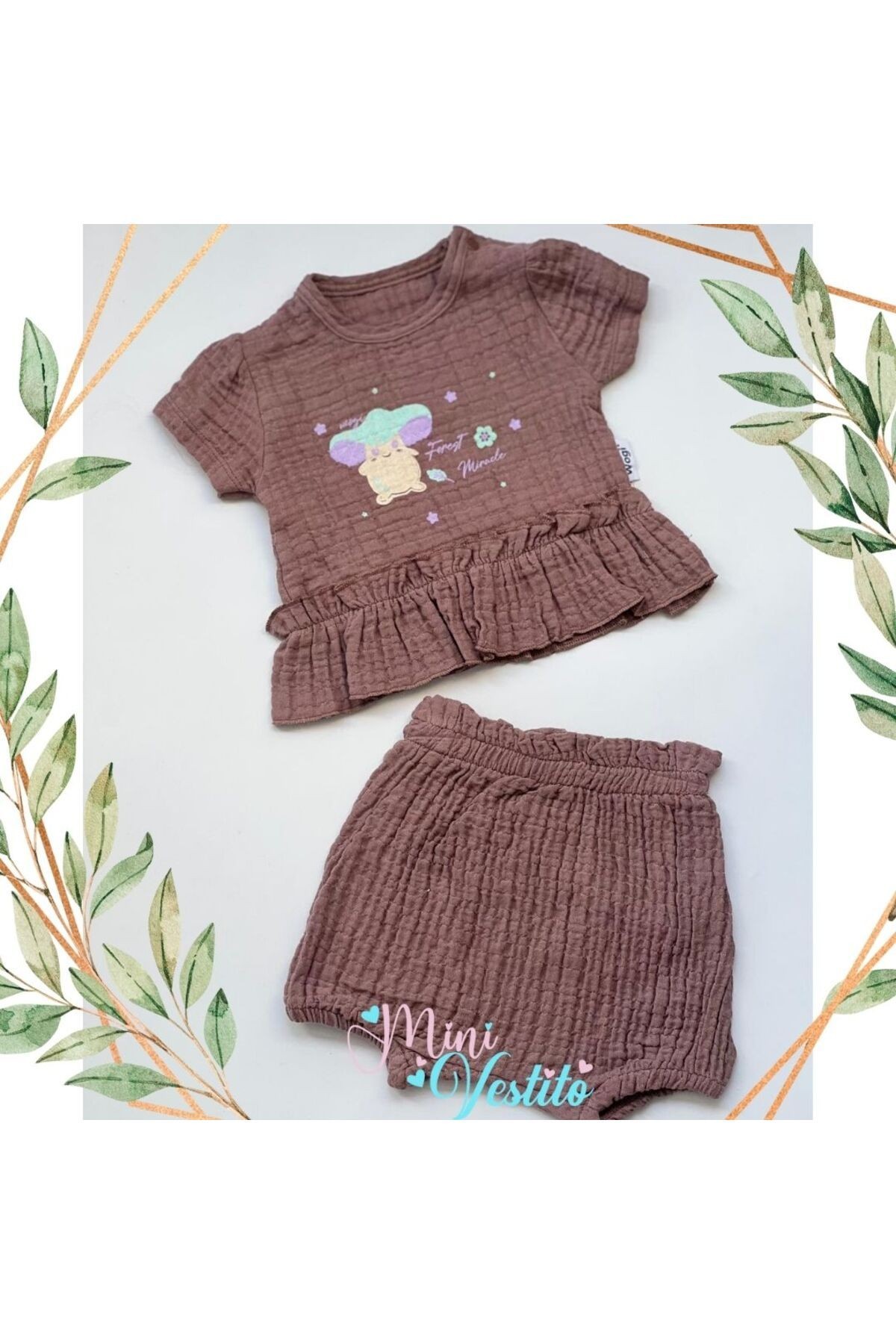 Maria % 100 Organic Muslin Şortlu İkili Takım