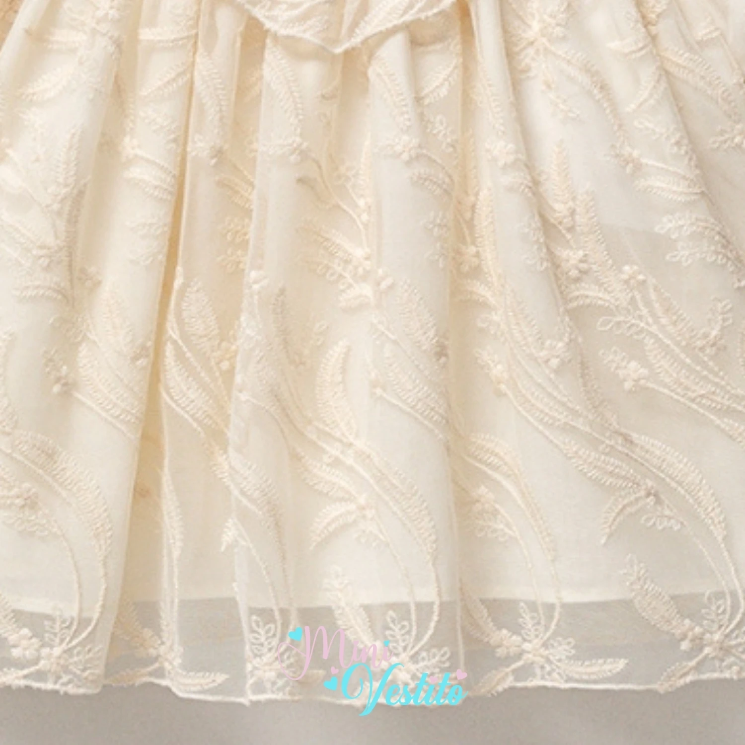 Fırfırlı V Yaka Dantelli İnci Düğmeli Uzun Kollu Astarlı Elbise