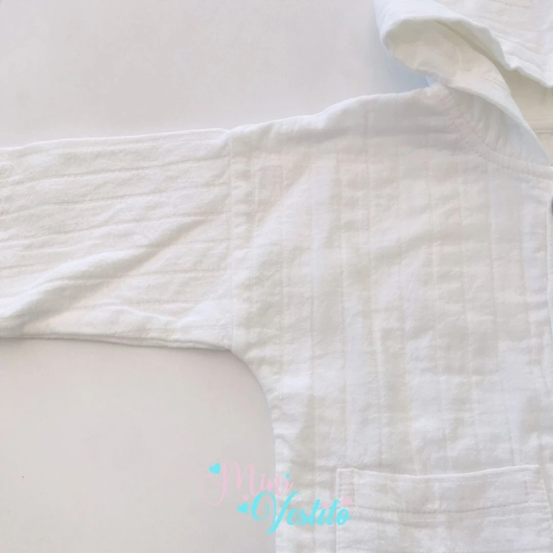 Conroy Kapuşonlu Önü Düğmeli Tetra Muslin Hırka