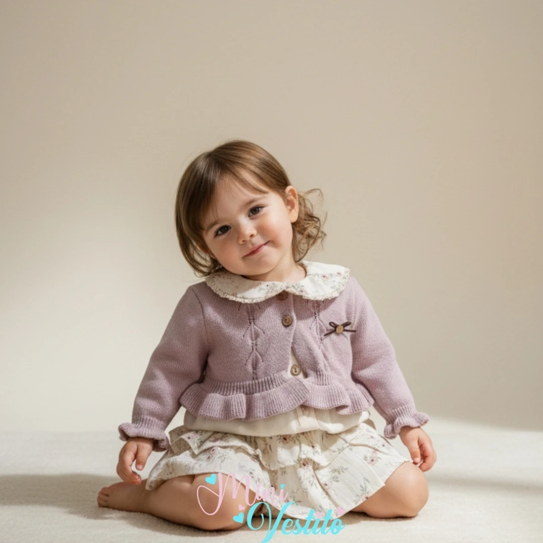 Fırfır Etekli Triko Hırkalı Bebe Yakalı Takım💖💖