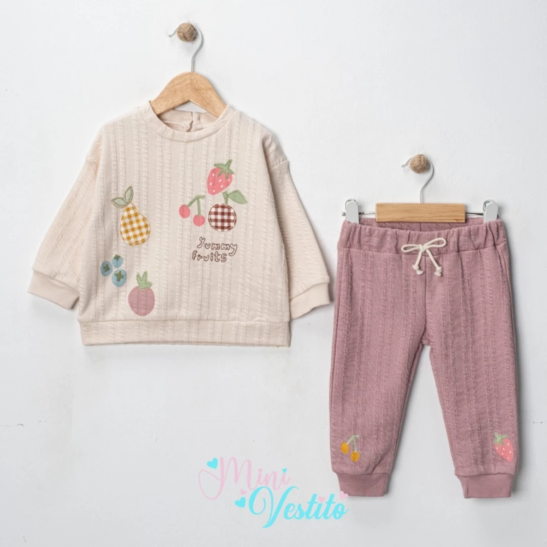 Meyve Desenli İkili Takım🍓🍇