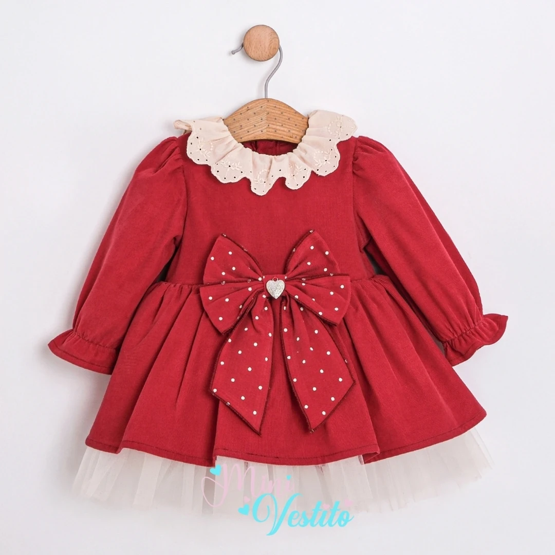 🌸 Papatya Yaka Kırmızı Mini Dress Elbise