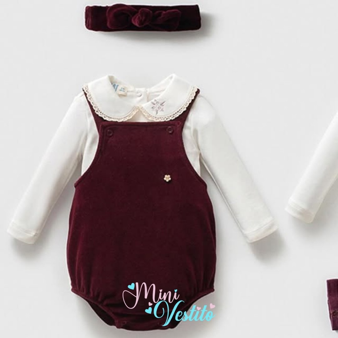 Mini Style Rachel Yakası İşleme Ve Dantelli Bordo Takım
