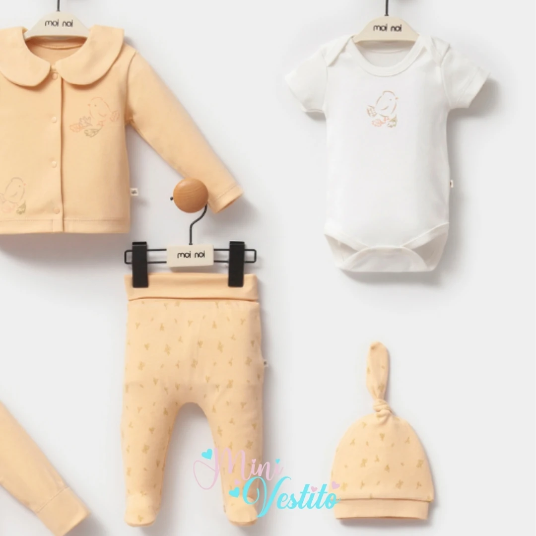 Cappi Kuş Desenli Bebe Yaka 10 Parça Hastane Çıkışı