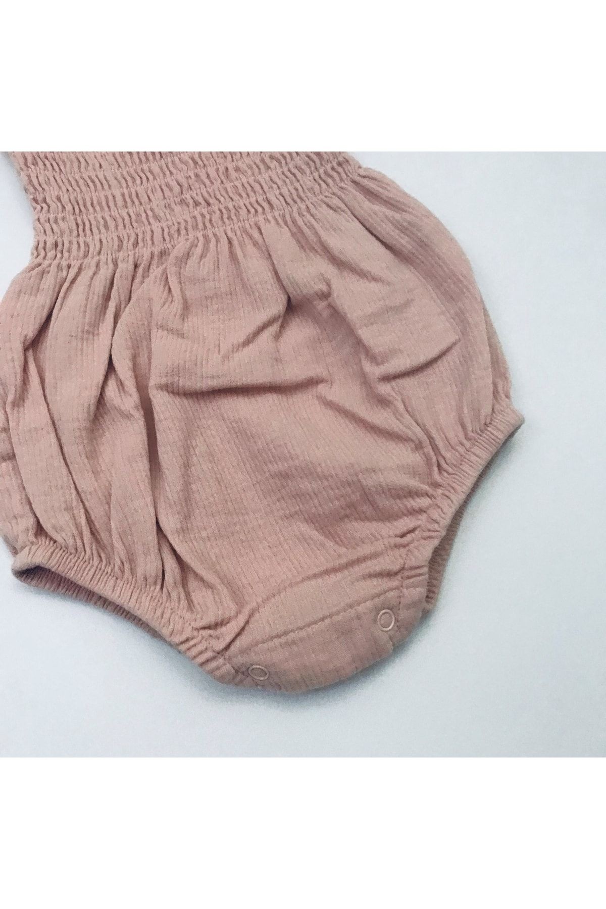 Rose Bandanalı Fitilli Muslin Ip Askılı Çıtçıtlı Elbise