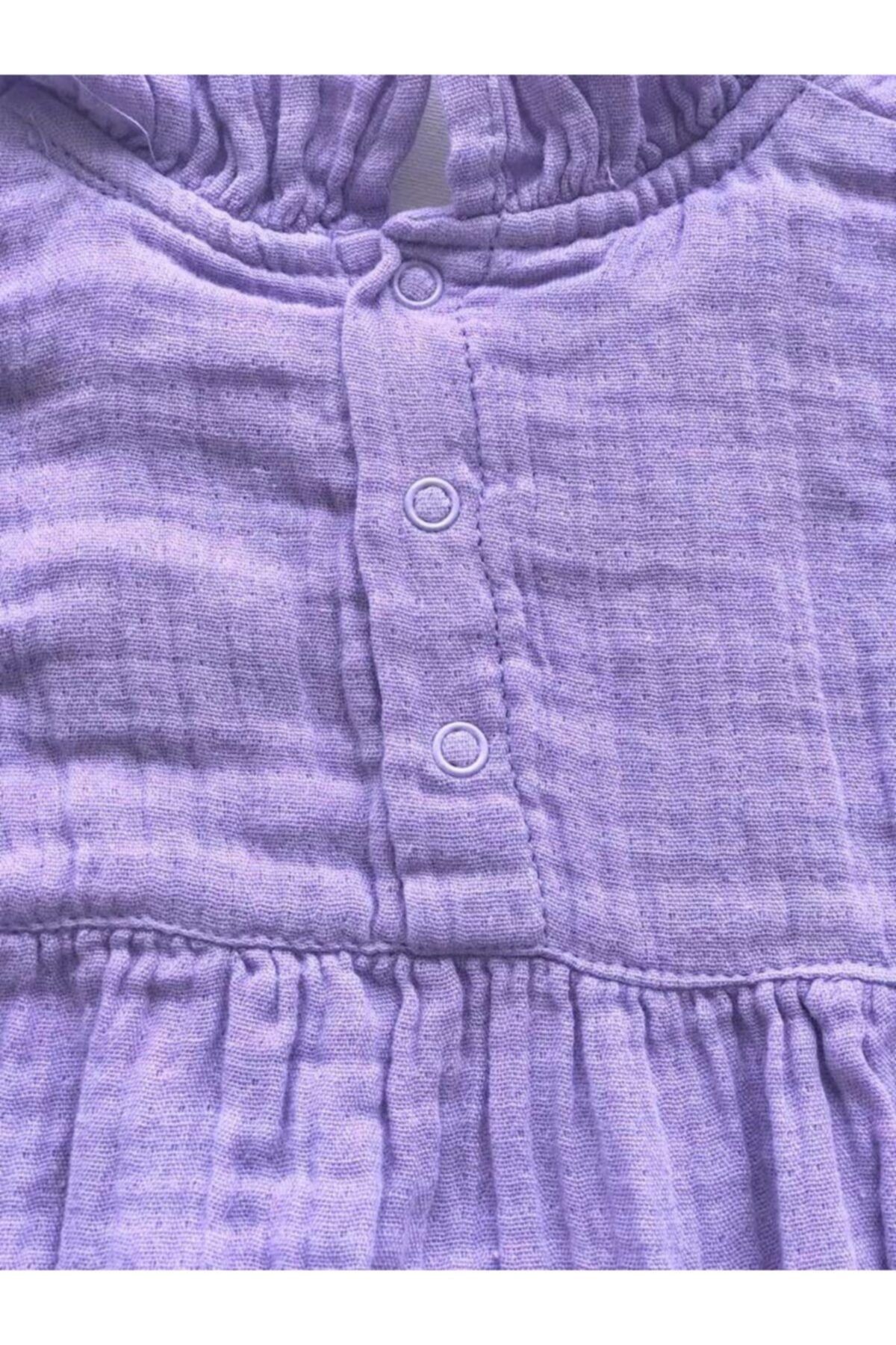 Baby Boss Organic Muslin Fırfır Yaka Alttan Çıtçıtlı Tulum