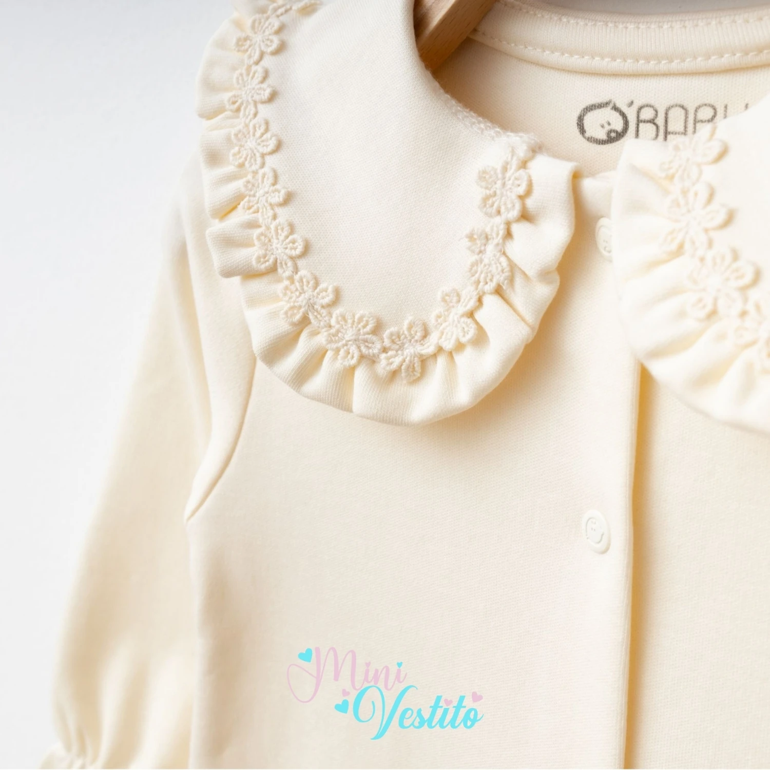 Dantel Yakalı Bandanalı Çıtçıtlı Tulum