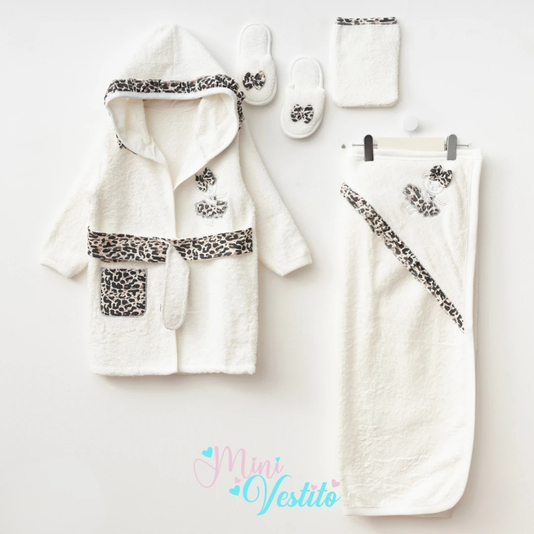 Leopar Desenli Balerin Bornoz Takımı 0-1 Yaş