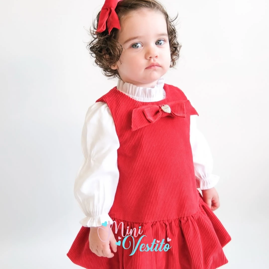 Angel Fitilli Kadife Elbiseli Gömlekli Takım