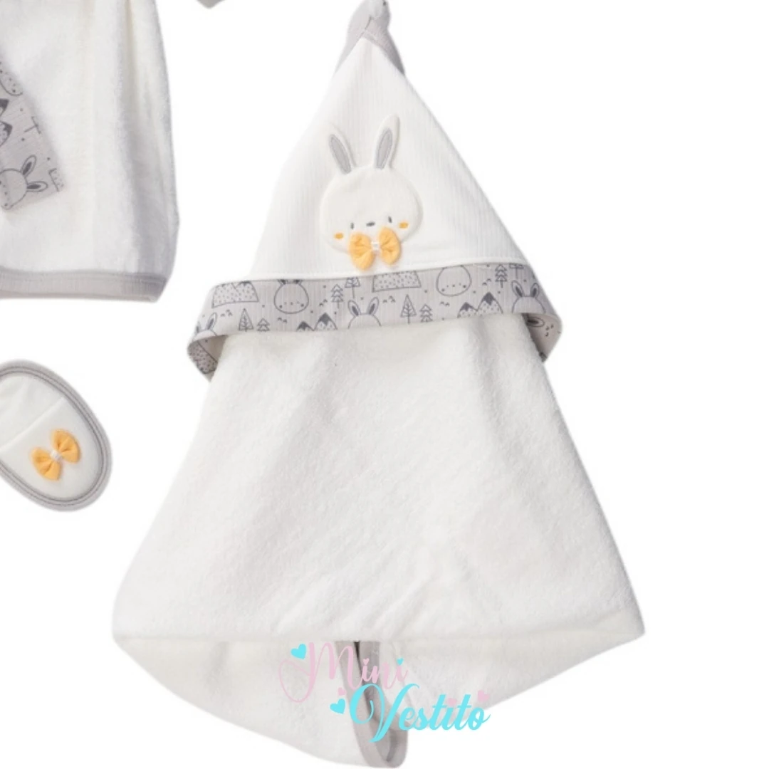 Tavşan Desenli Terlikli 0-2 Yaş Bornoz