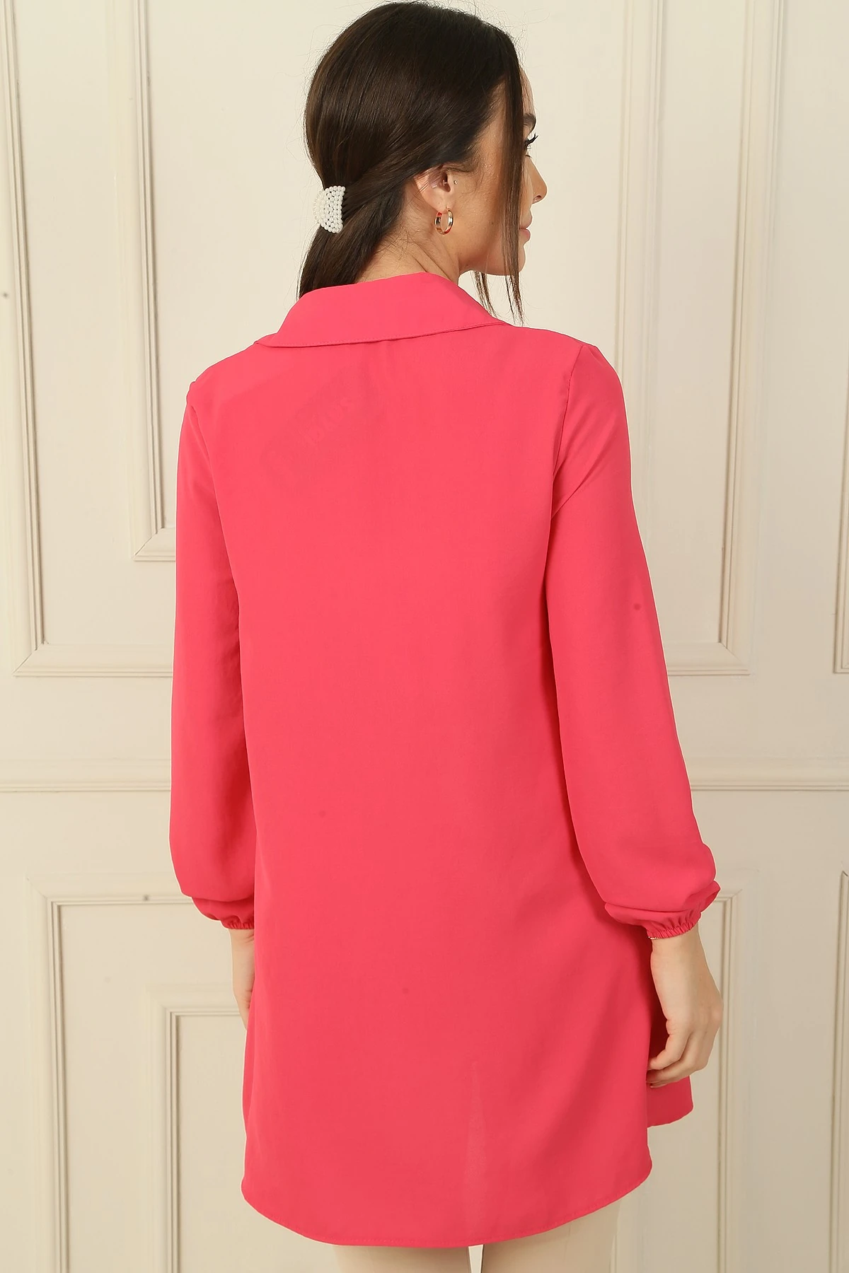 Önü Roba Büzgülü Gömlek