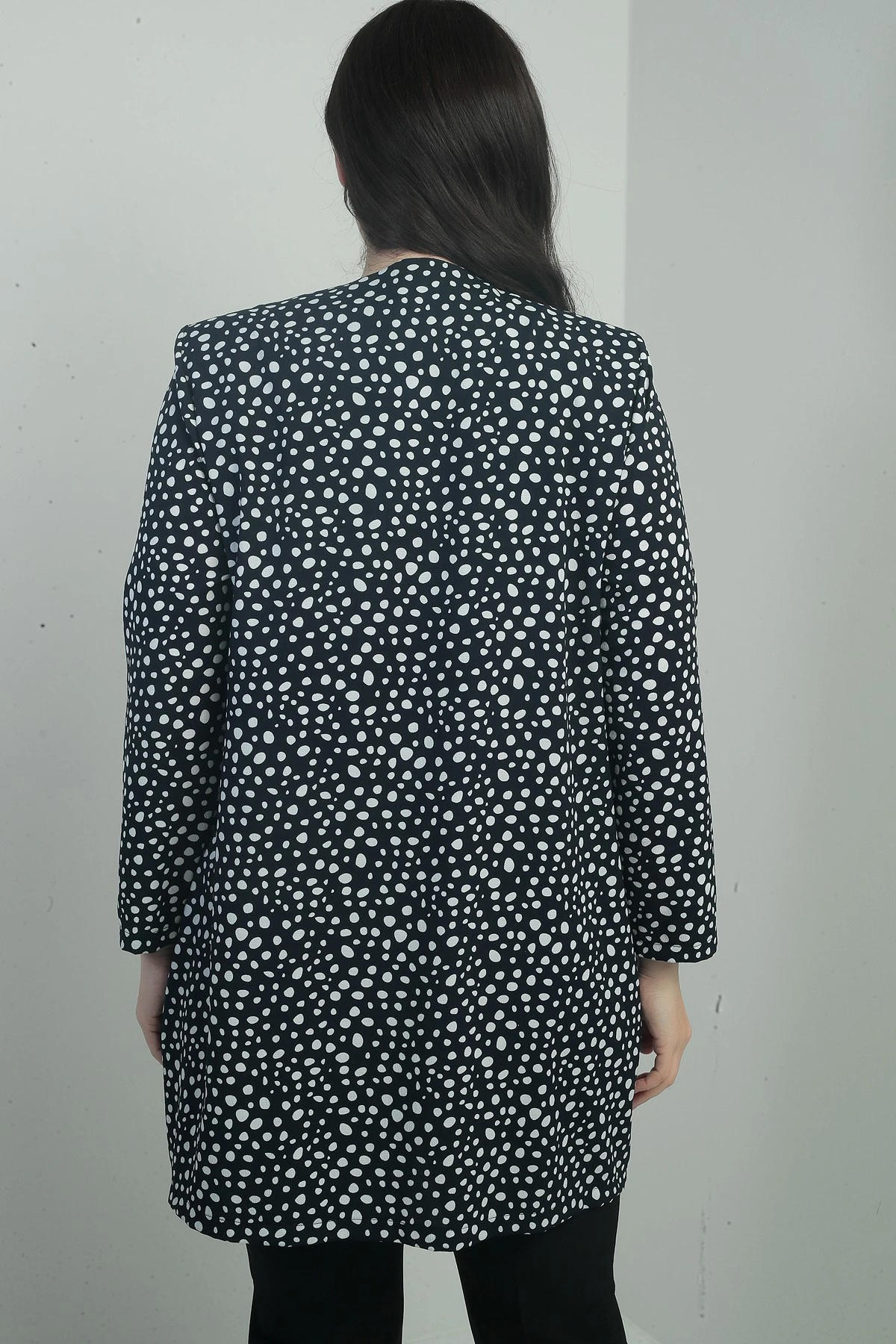 Leopar Desen Yaka Broşlu İkili Büyük Beden Takım