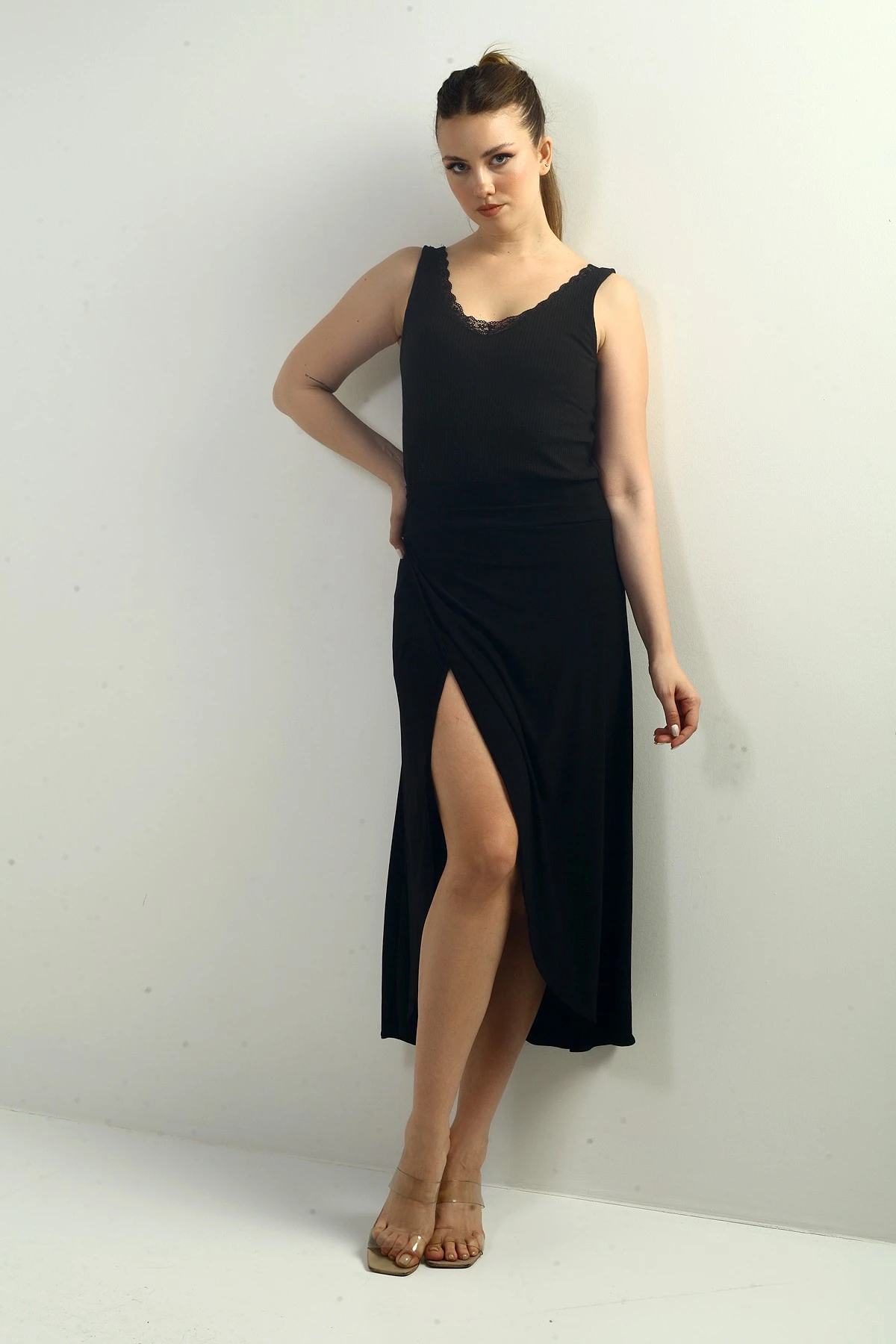 Kadın İçi Şortlu Sandy Uzun Etek