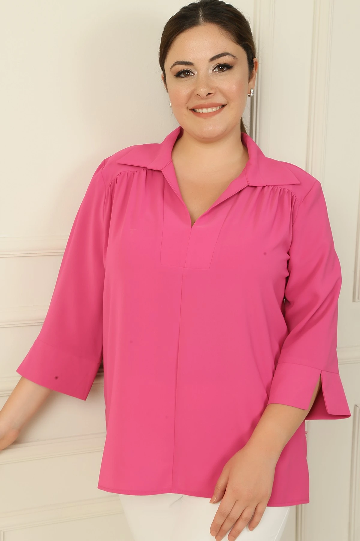 Polo Yaka Çeyrek Kol B.B. Bluz