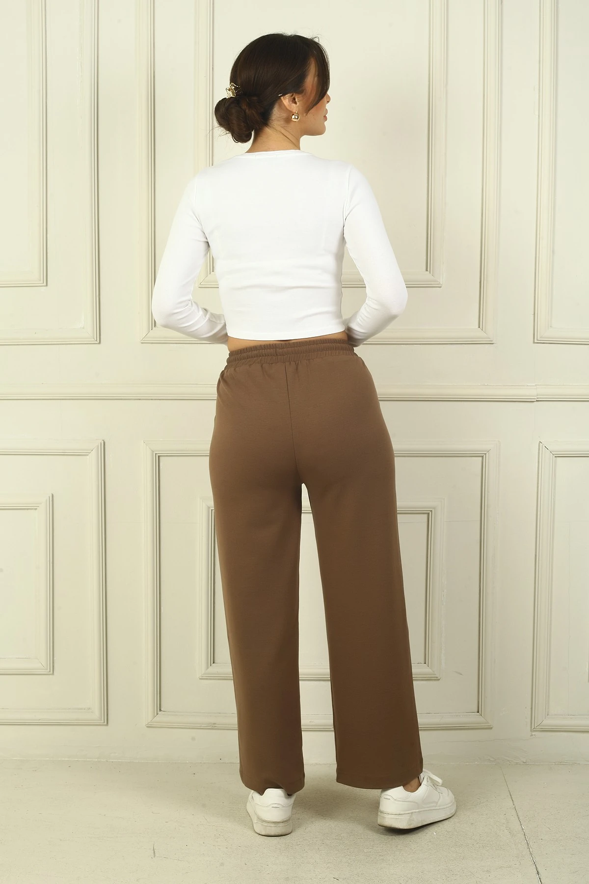 Kadın Beli Lastikli Cepli Palazzo Oysho Pantolon