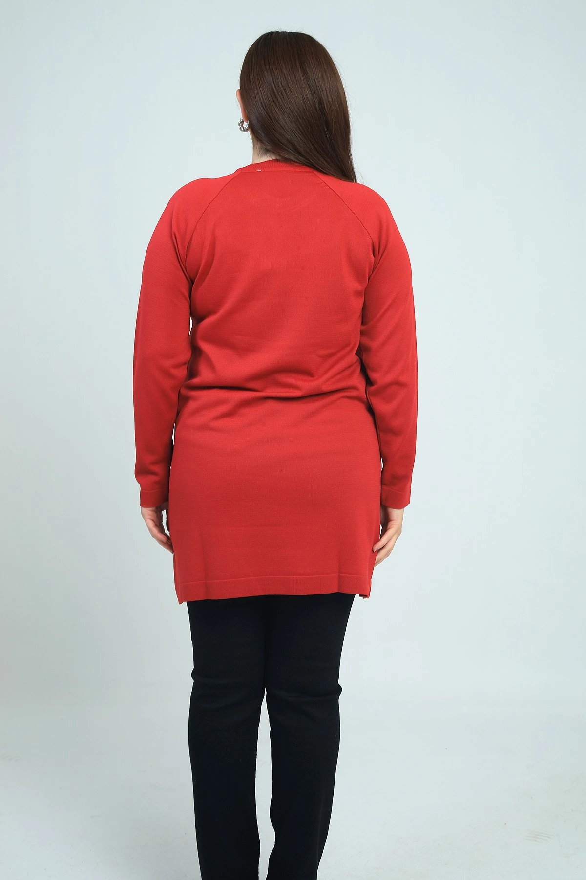 Kadın Büyük Beden Soğuk İplik Triko Tunik Bluz