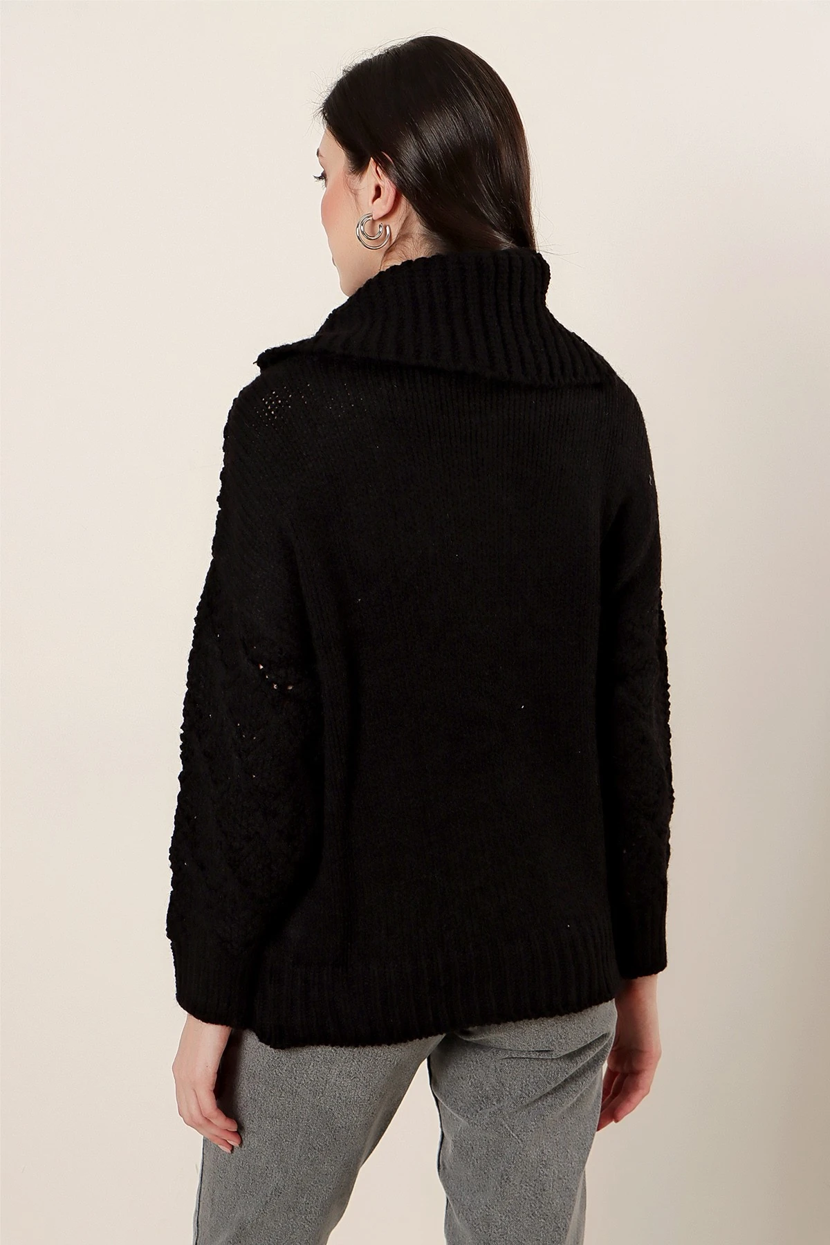 Balıkçı Yaka Modelli Akrilik Kazak