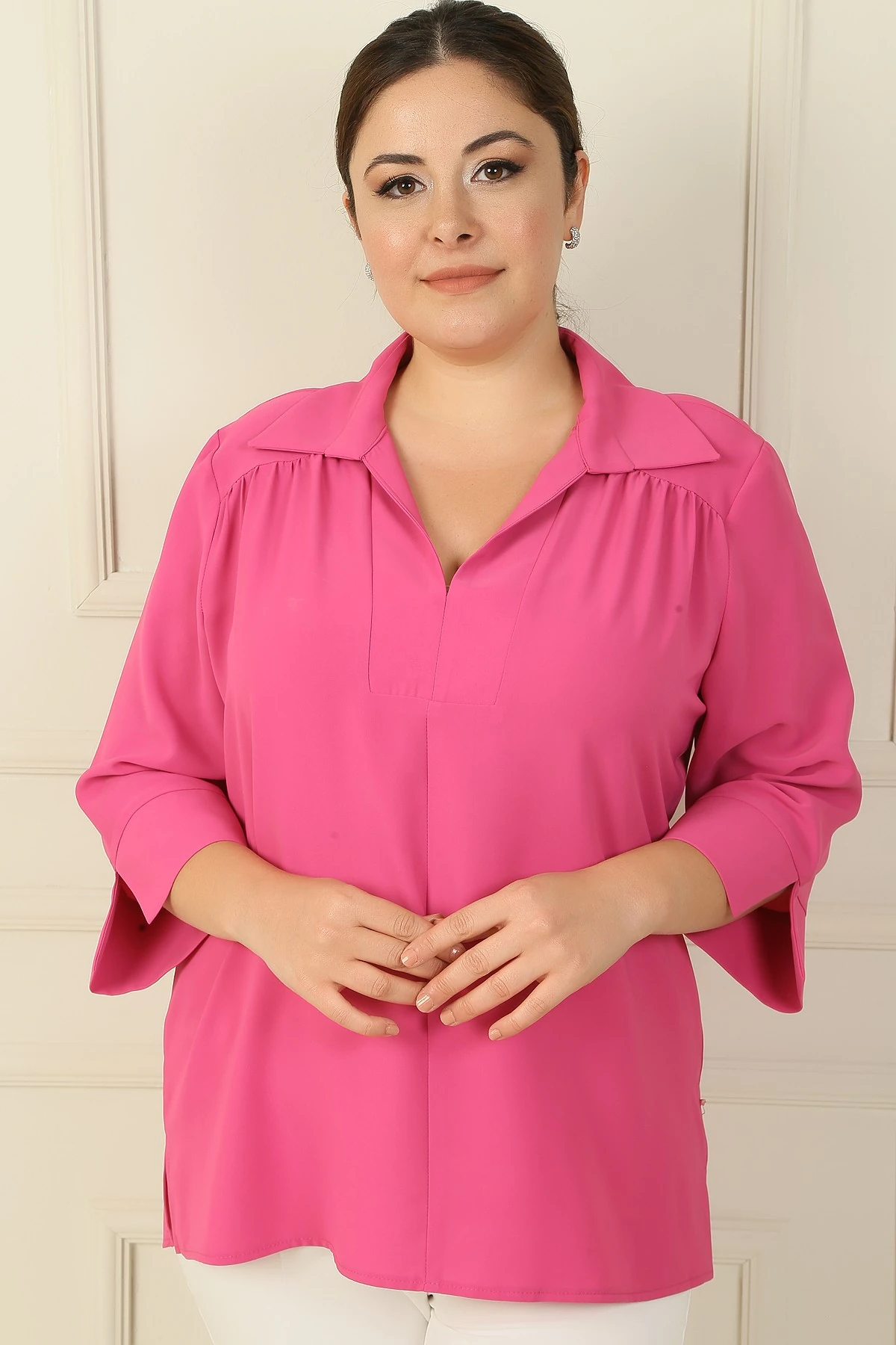 Polo Yaka Çeyrek Kol B.B. Bluz