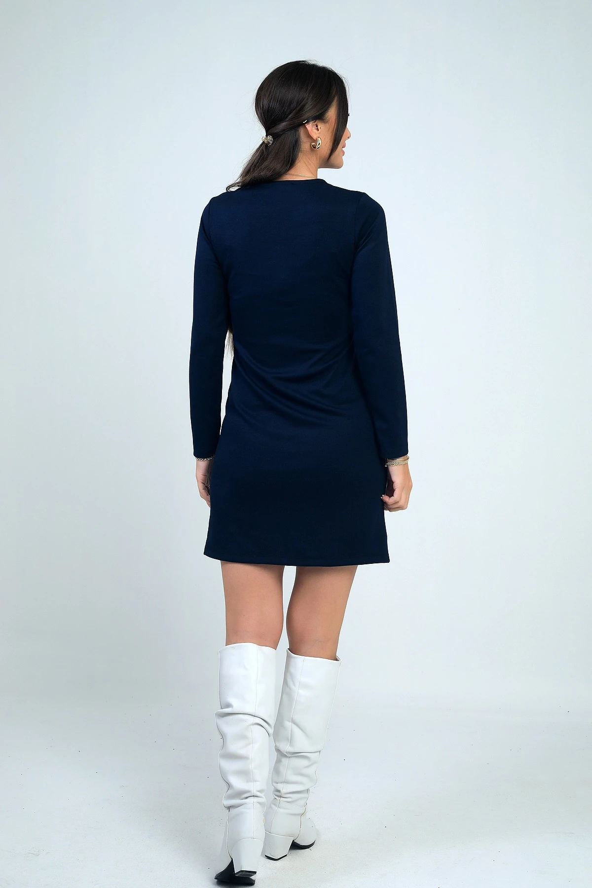 Kadın Çıtçıtlı Kısa Elbise