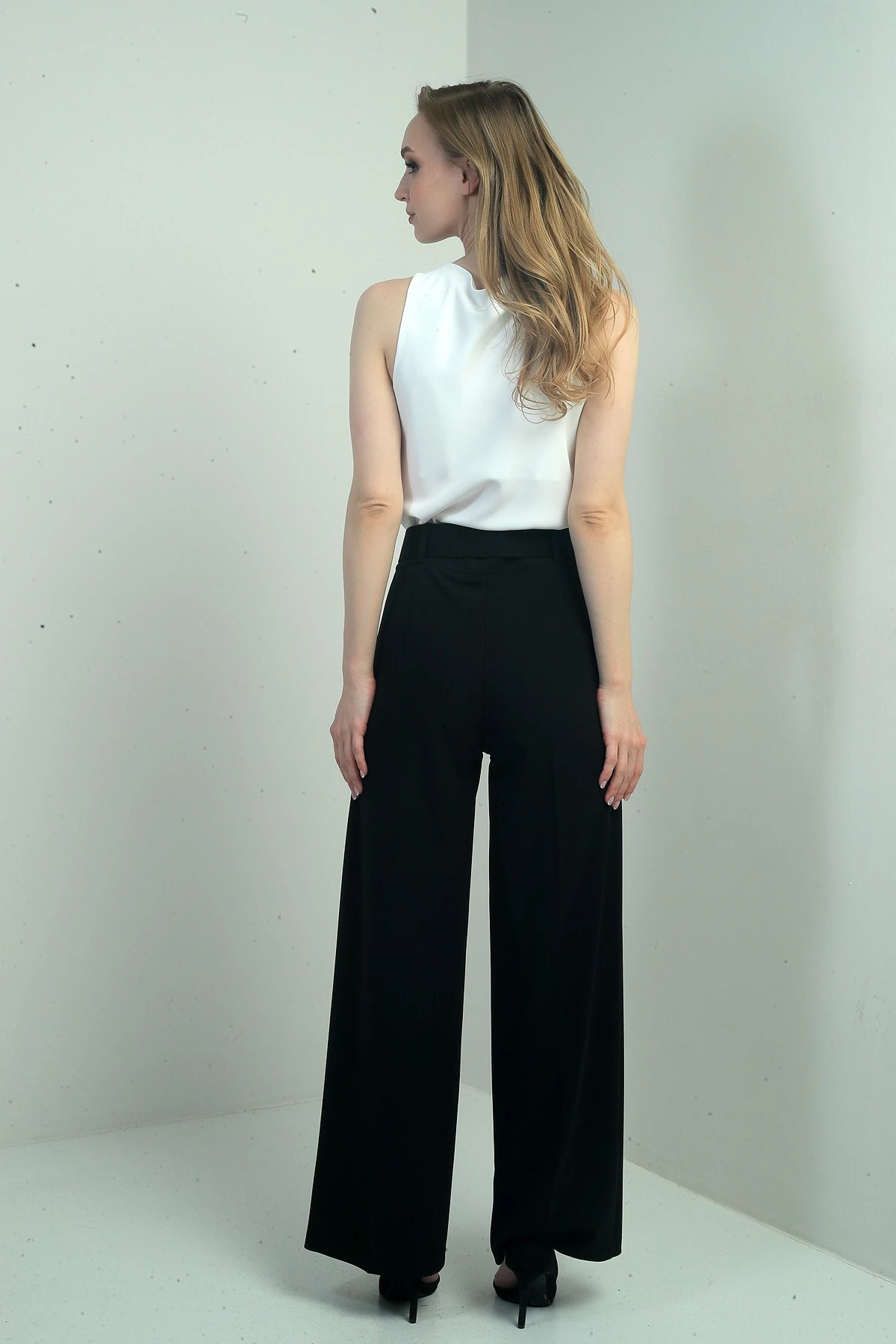 Kadın Scuba Krep Likralı Palazzo Pantolon