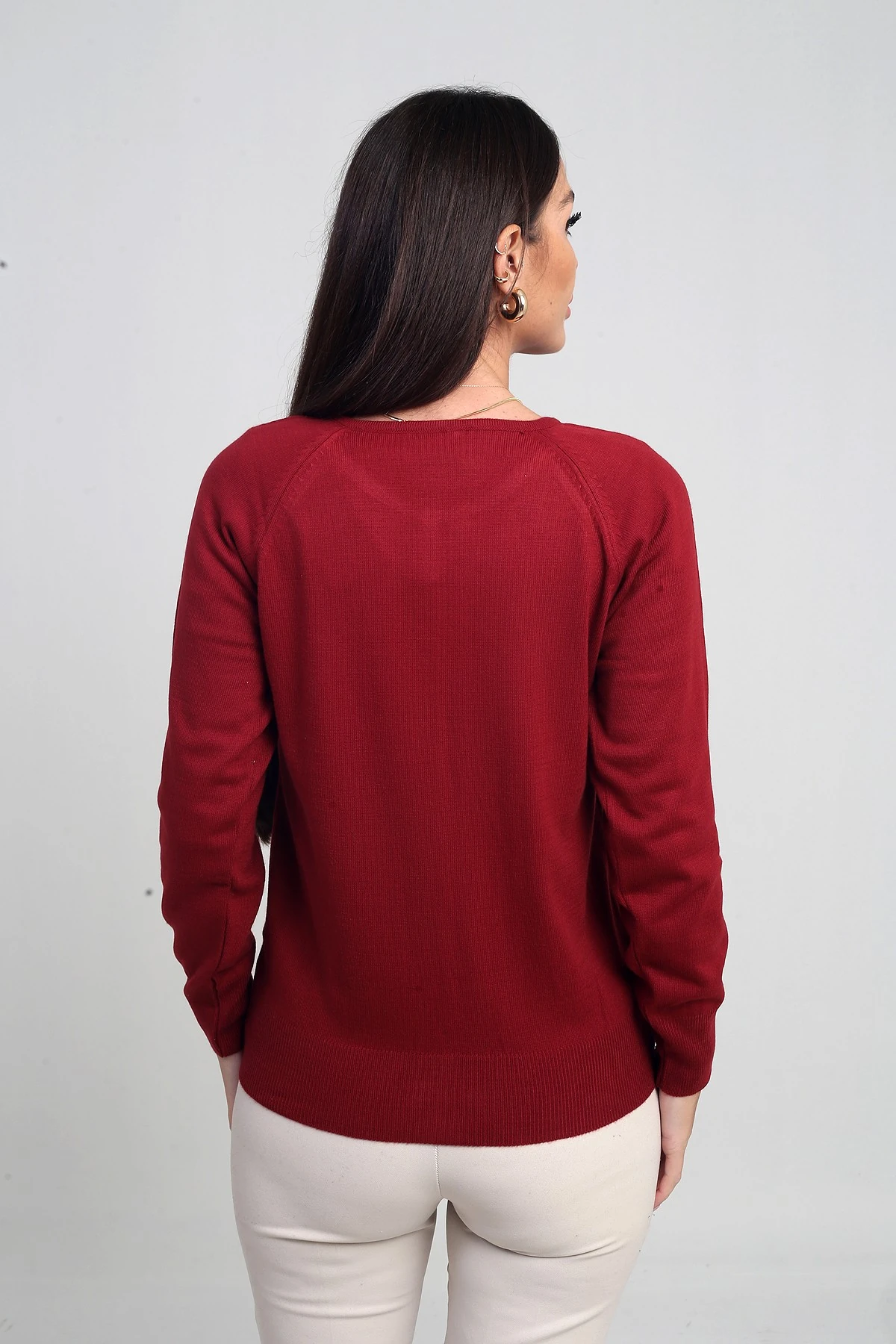 Kadın Önü Düğmeli Triko Hırka