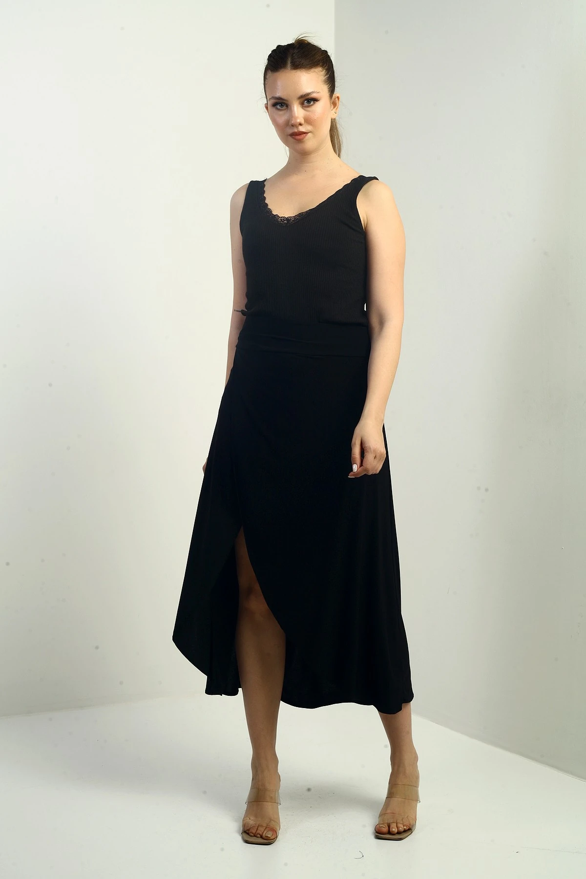 Kadın İçi Şortlu Sandy Uzun Etek