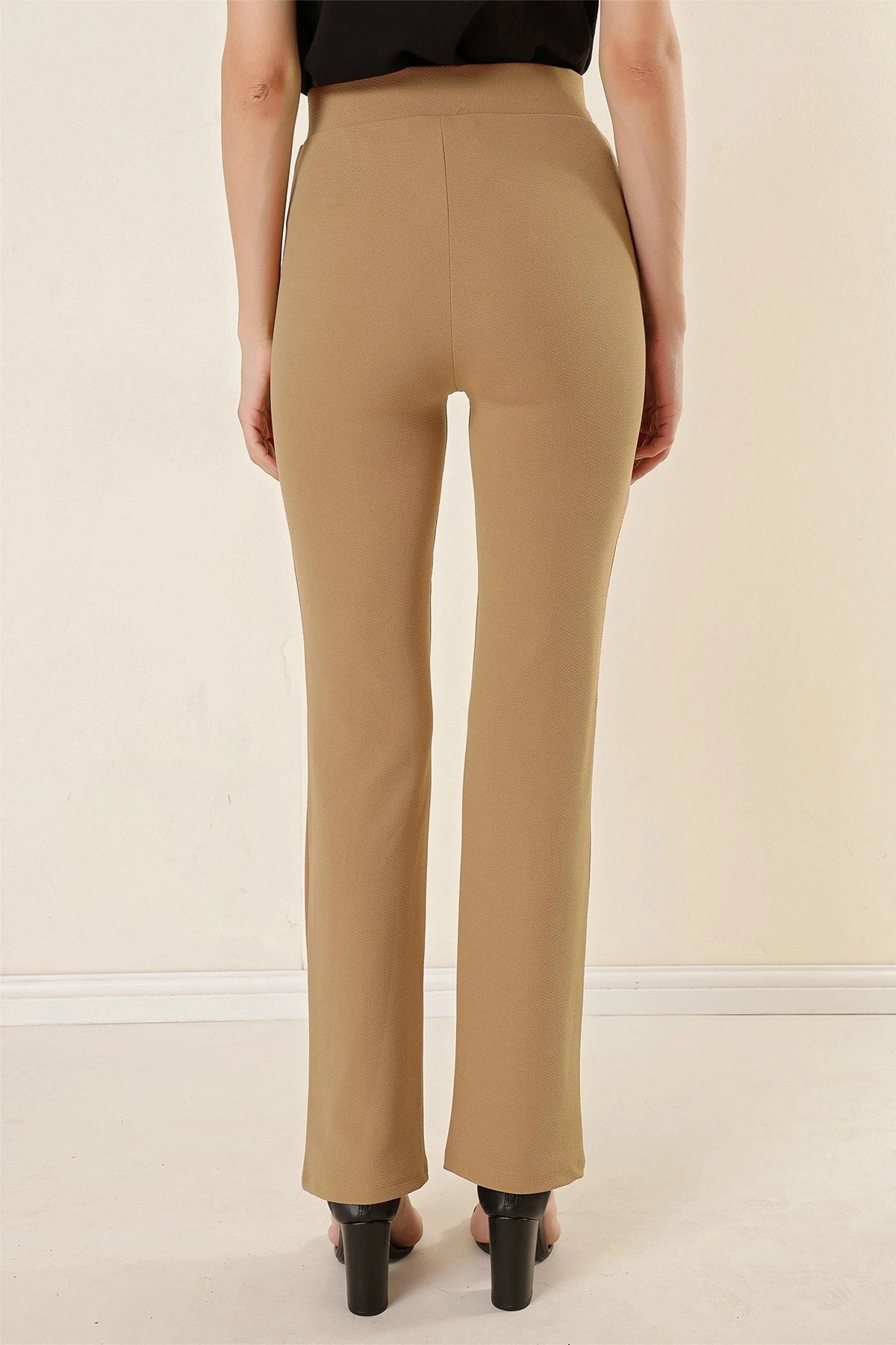 Kadın Yüksek Bel Toparlayıcı Çımalı Palazzo Pantolon