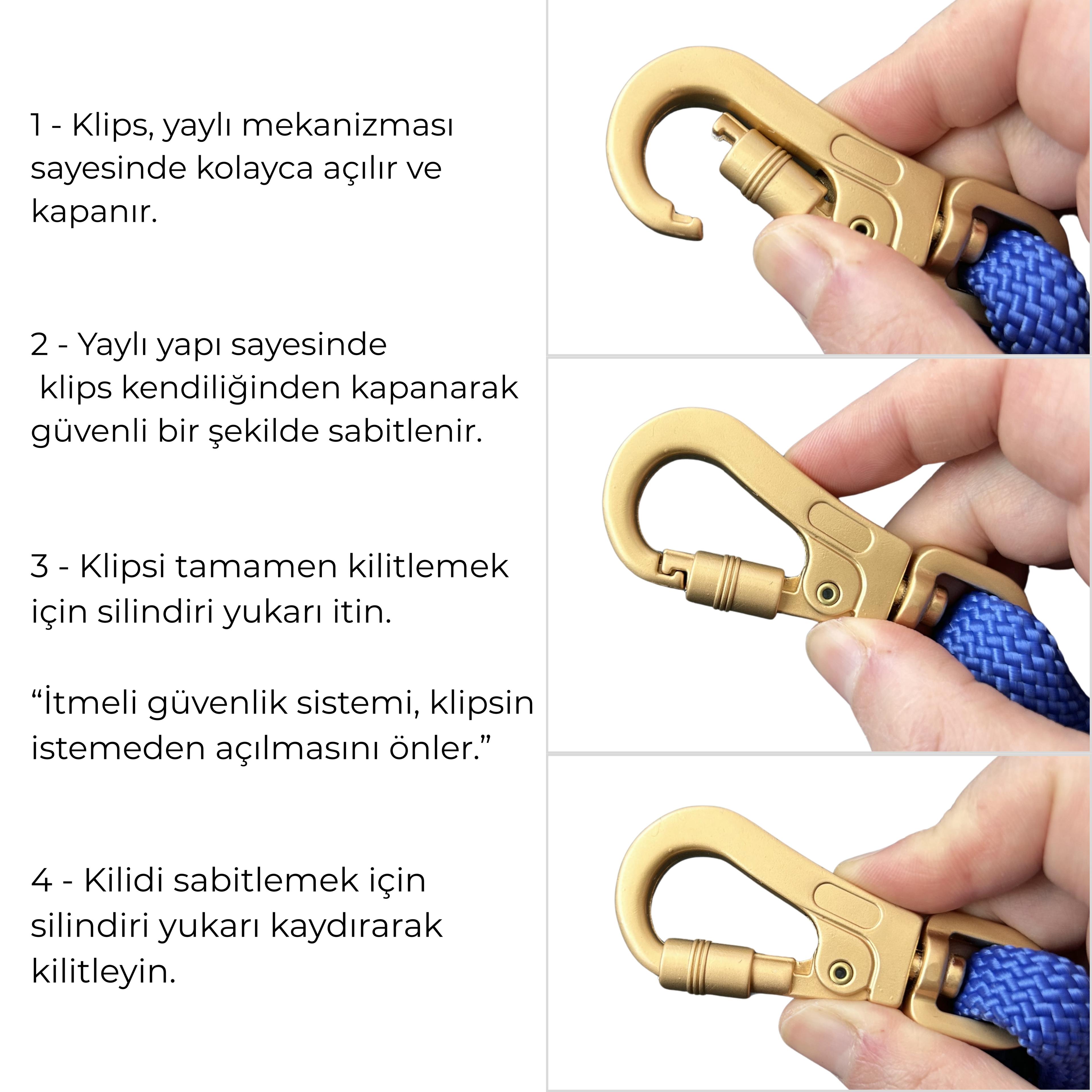 8 mm Halat Köpek Gezdirme Kayışı – 150 cm | Güvenlik Kilitli, 100 kg Taşıma Kapasiteli, 9 Renk Seçeneğiyle