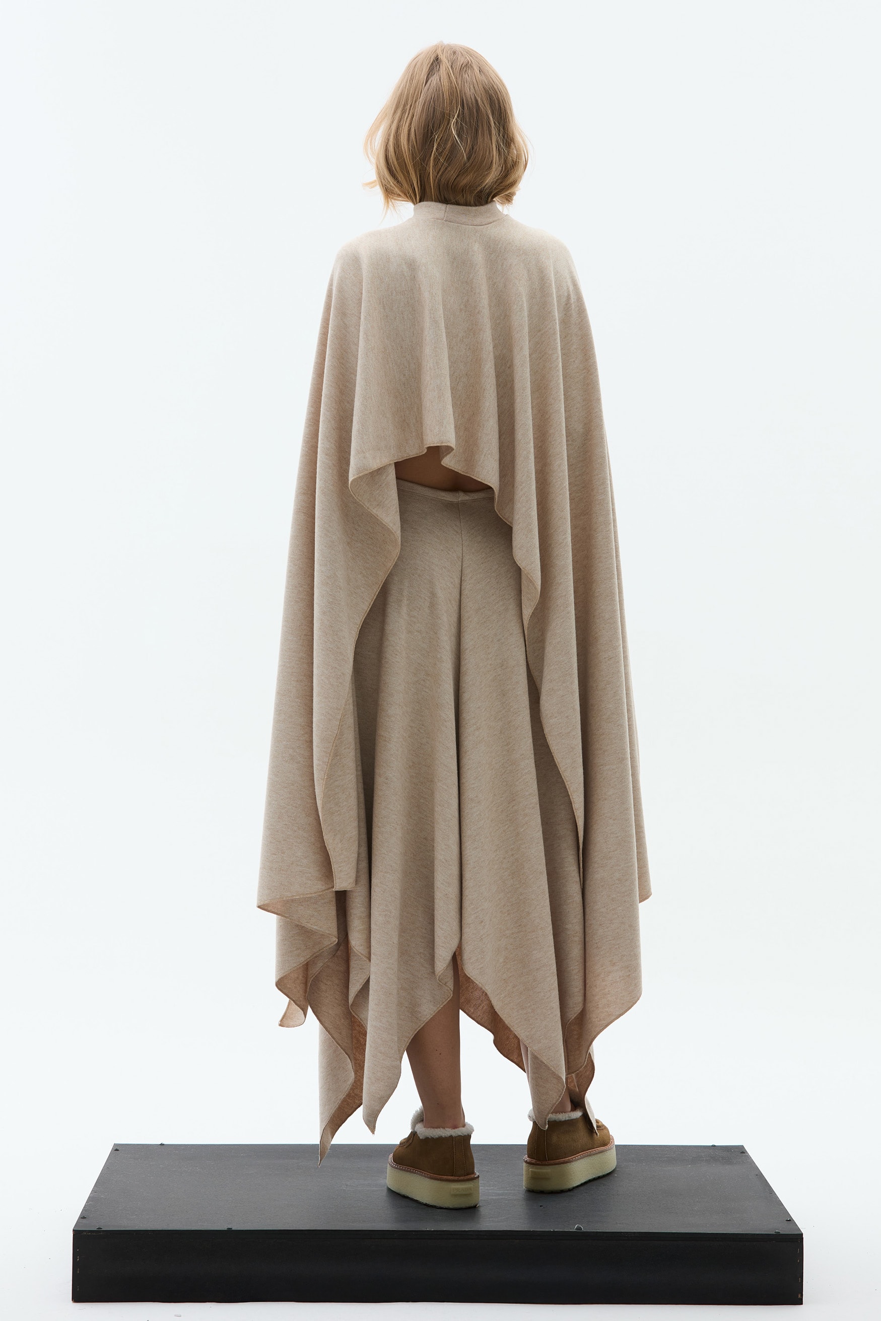 AURA ASİMETRİK KREMRENGİ ETEK