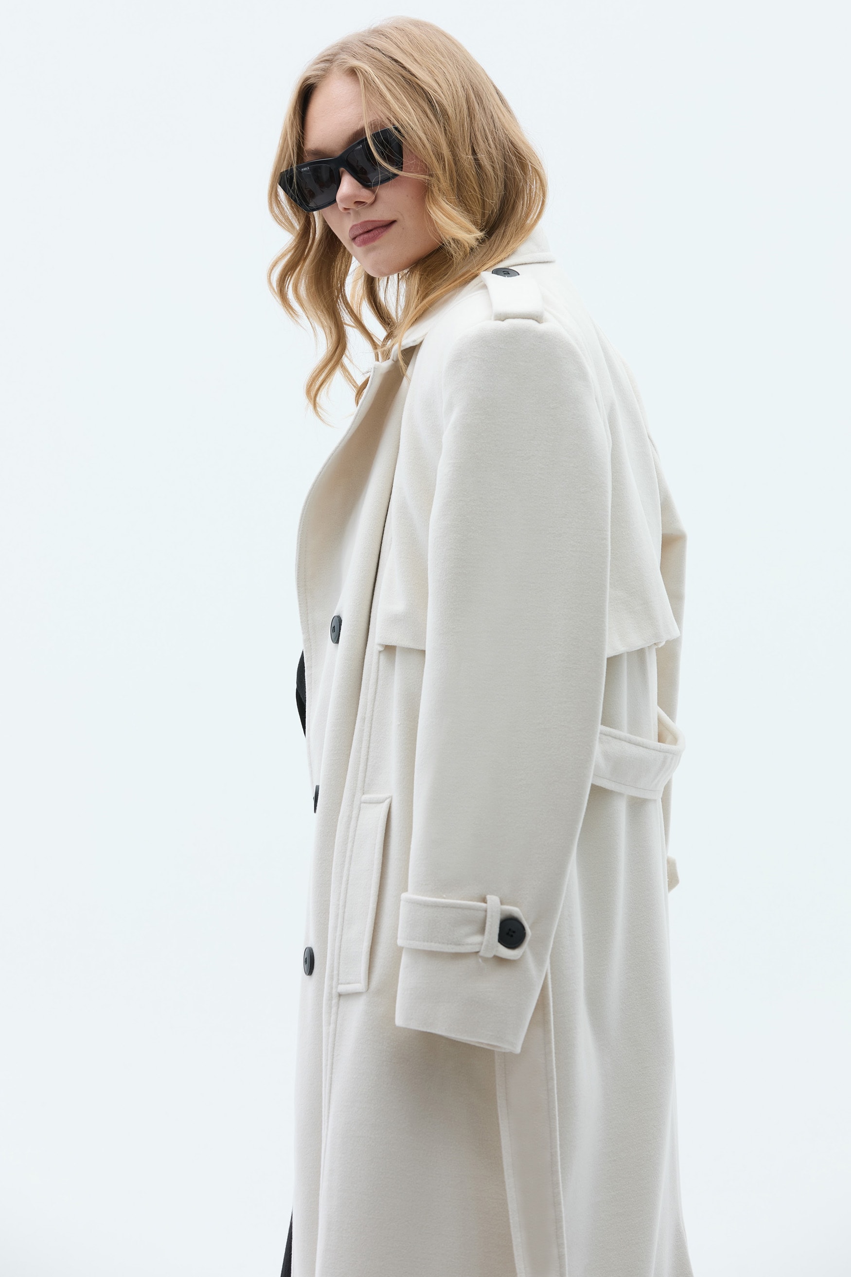 TINA BEYAZ KAŞMİR PALTO