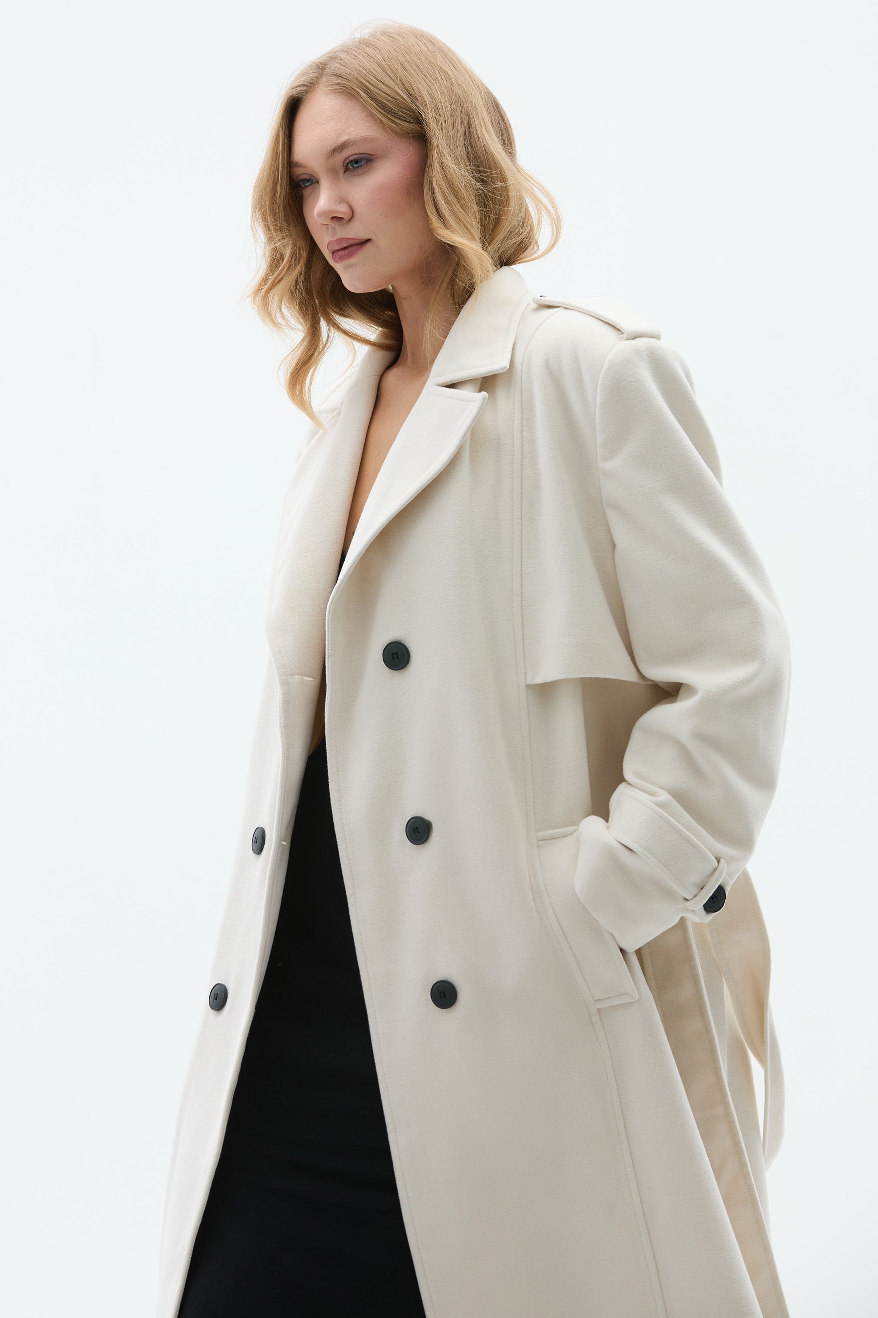 TINA BEYAZ KAŞMİR PALTO