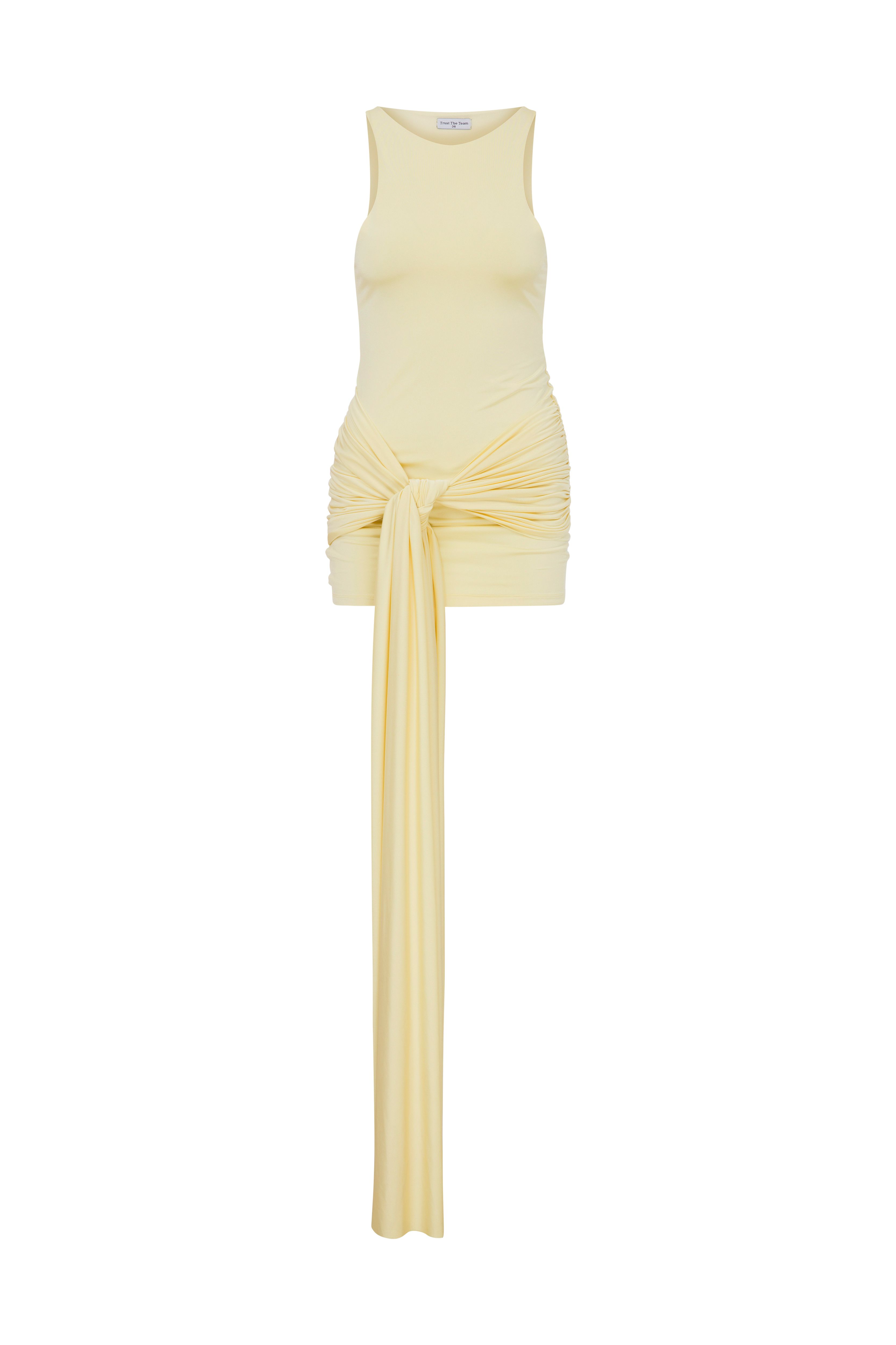 EMMA HALTER YAKA ELBİSE BUTTER YELLOW
