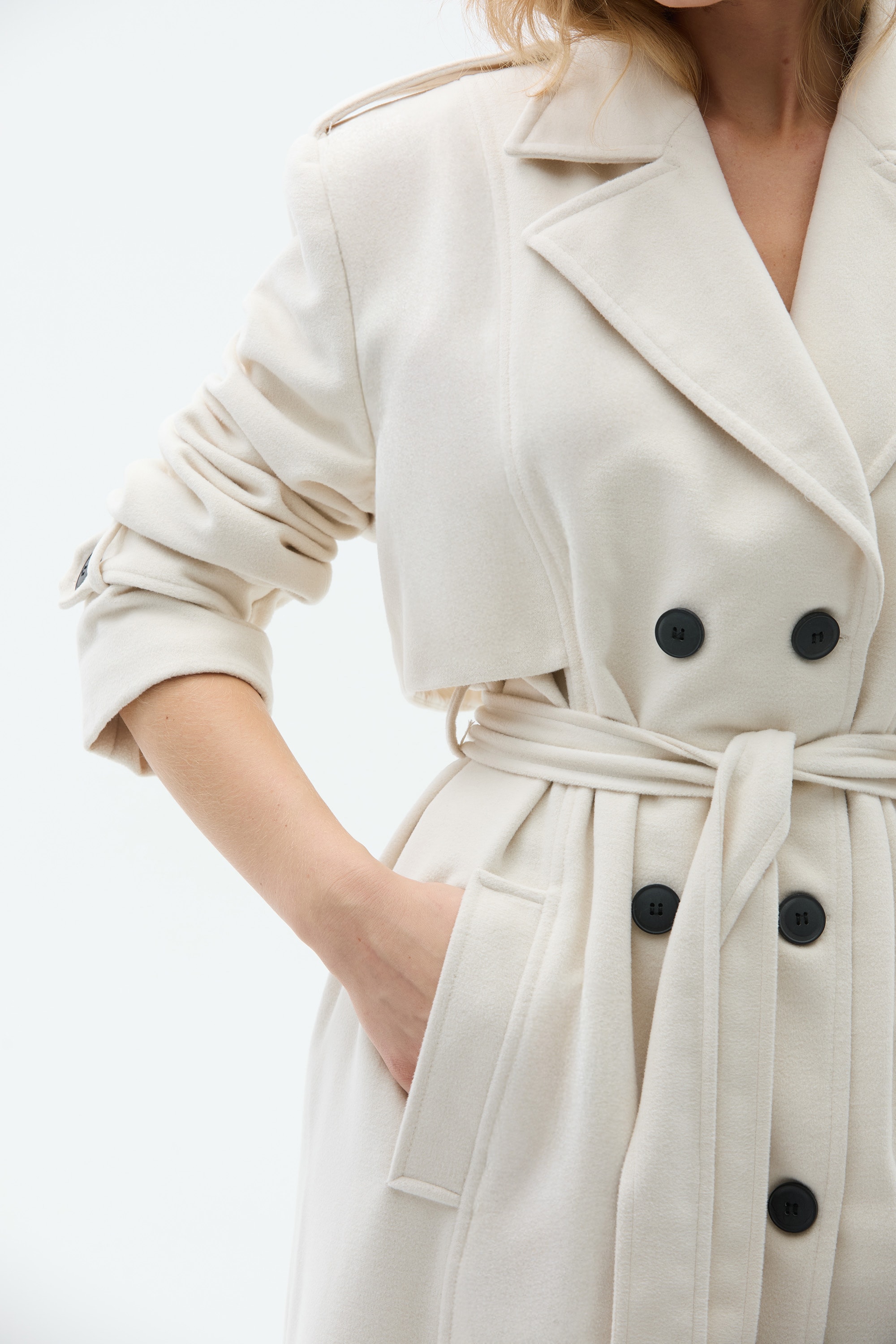 TINA BEYAZ KAŞMİR PALTO