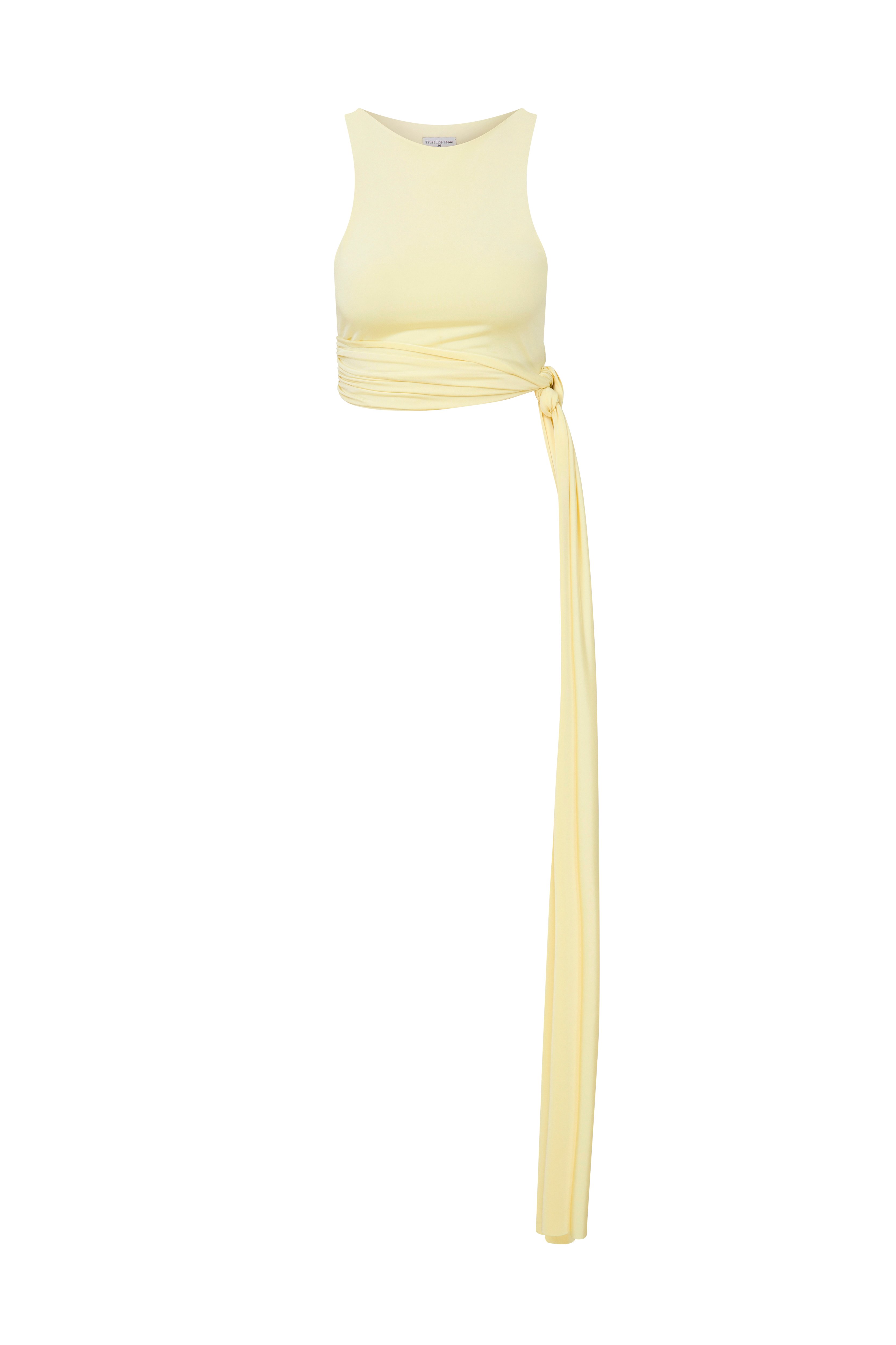LUA HALTER YAKA CROP TOP BUTTER YELLOW