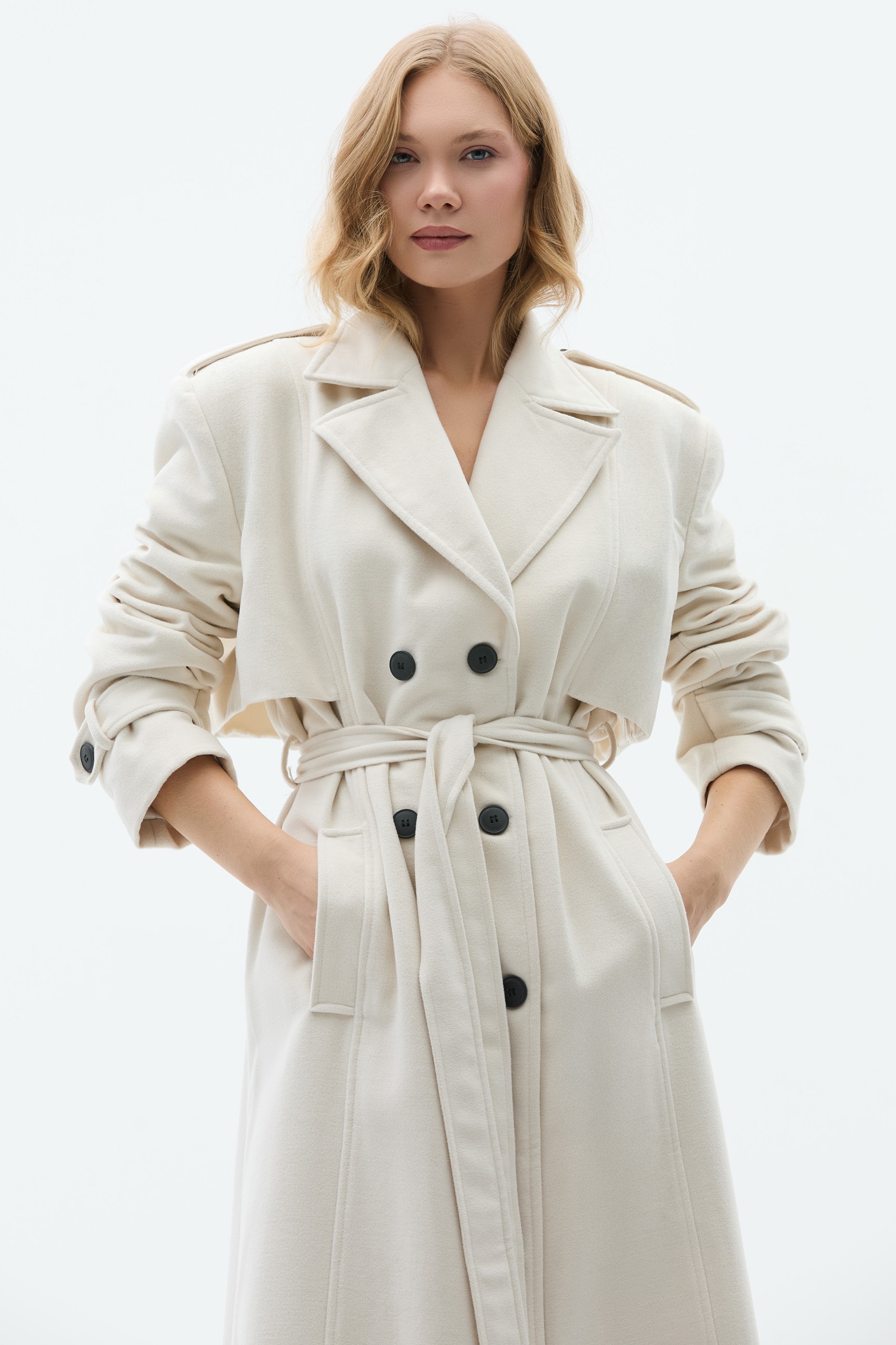 TINA BEYAZ KAŞMİR PALTO