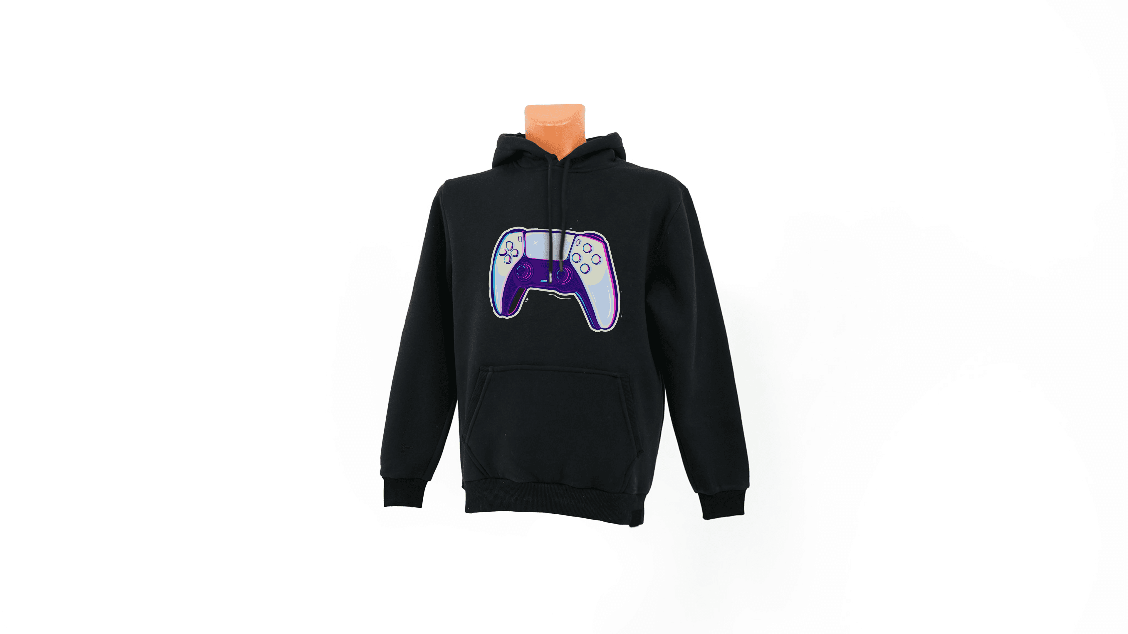 Gamepad baskılı Sweatshirt - Siyah