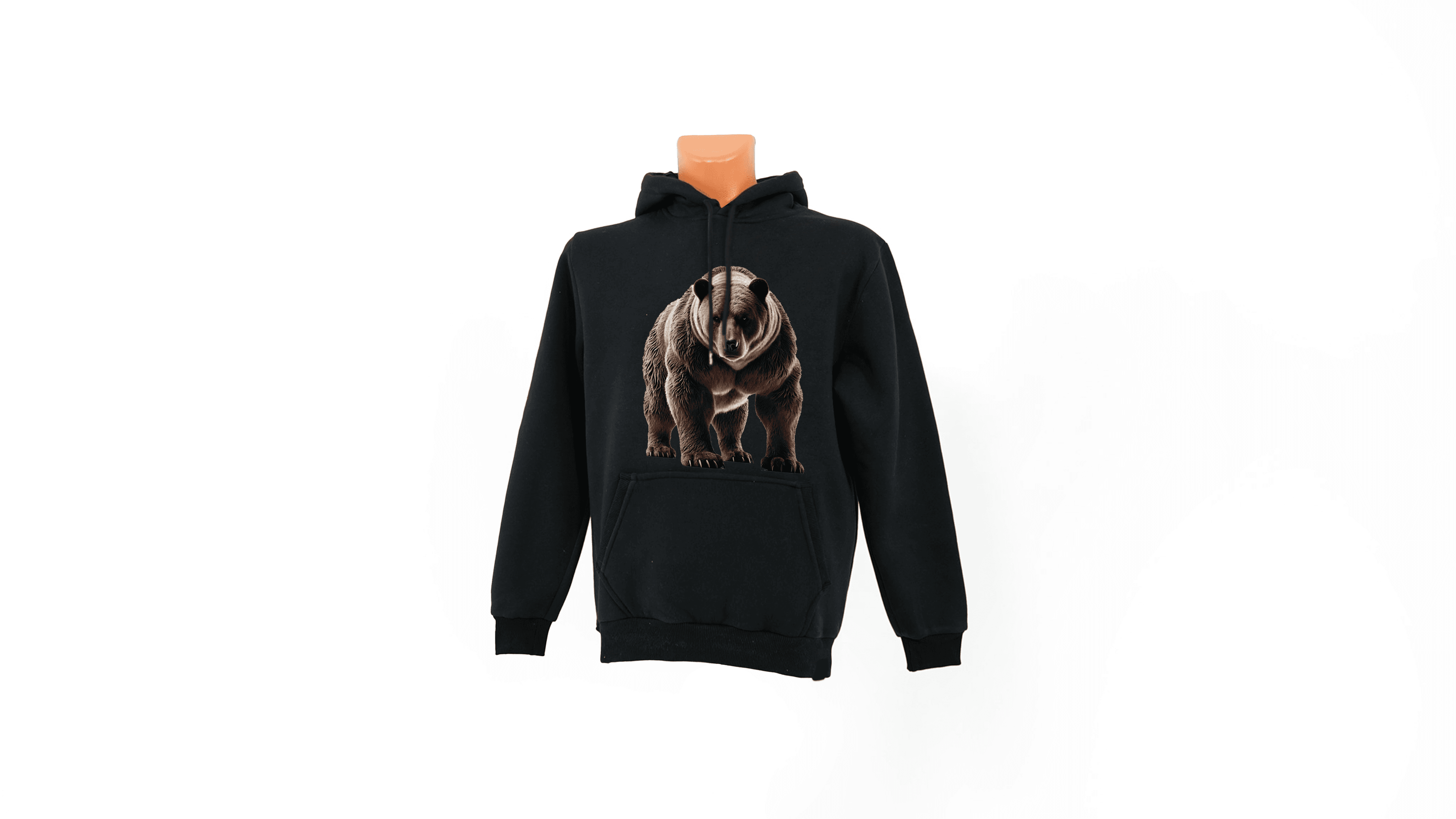 Ayı baskılı Sweatshirt - Siyah