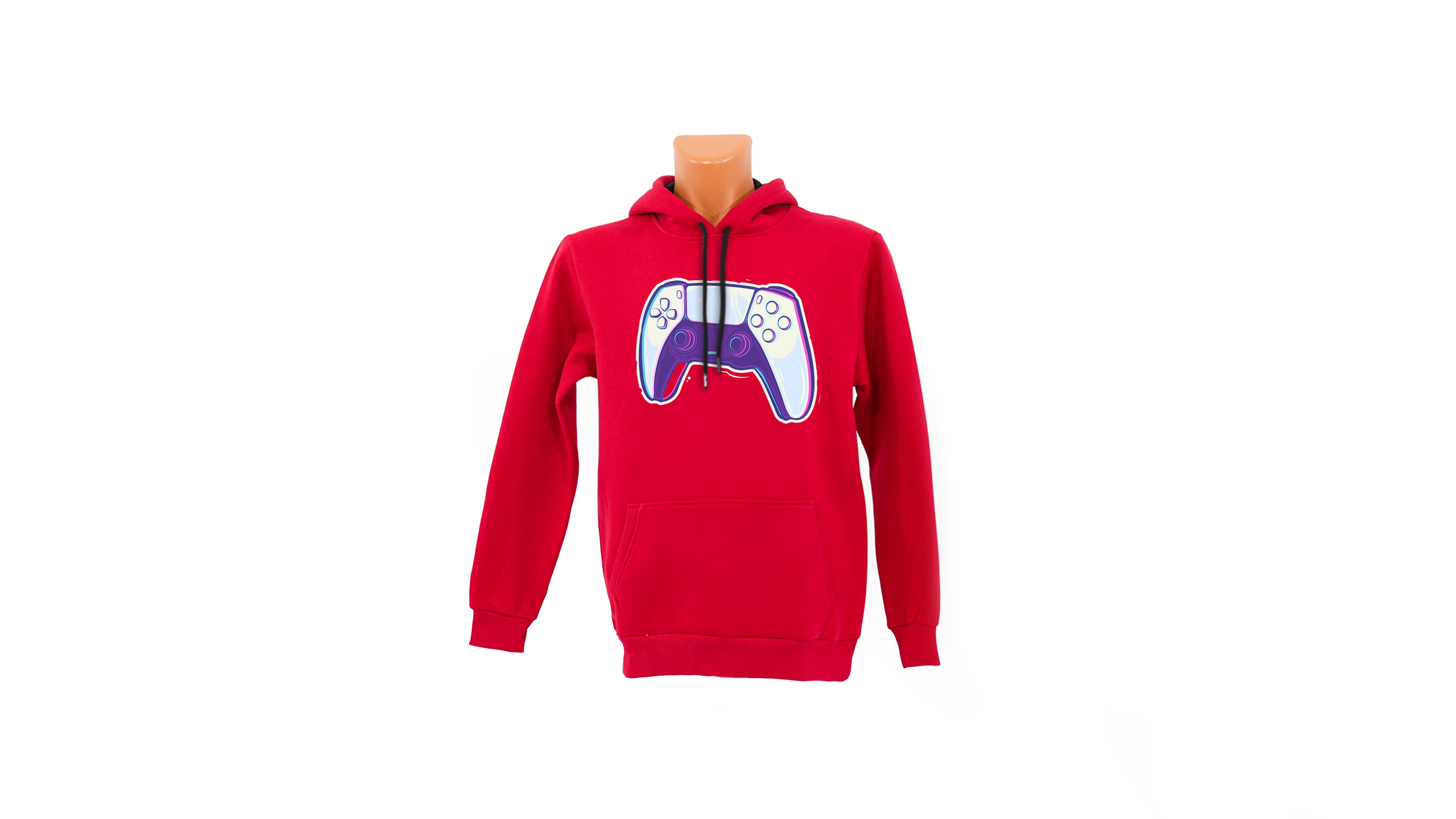 Gamepad baskılı Sweatshirt - Kırmızı