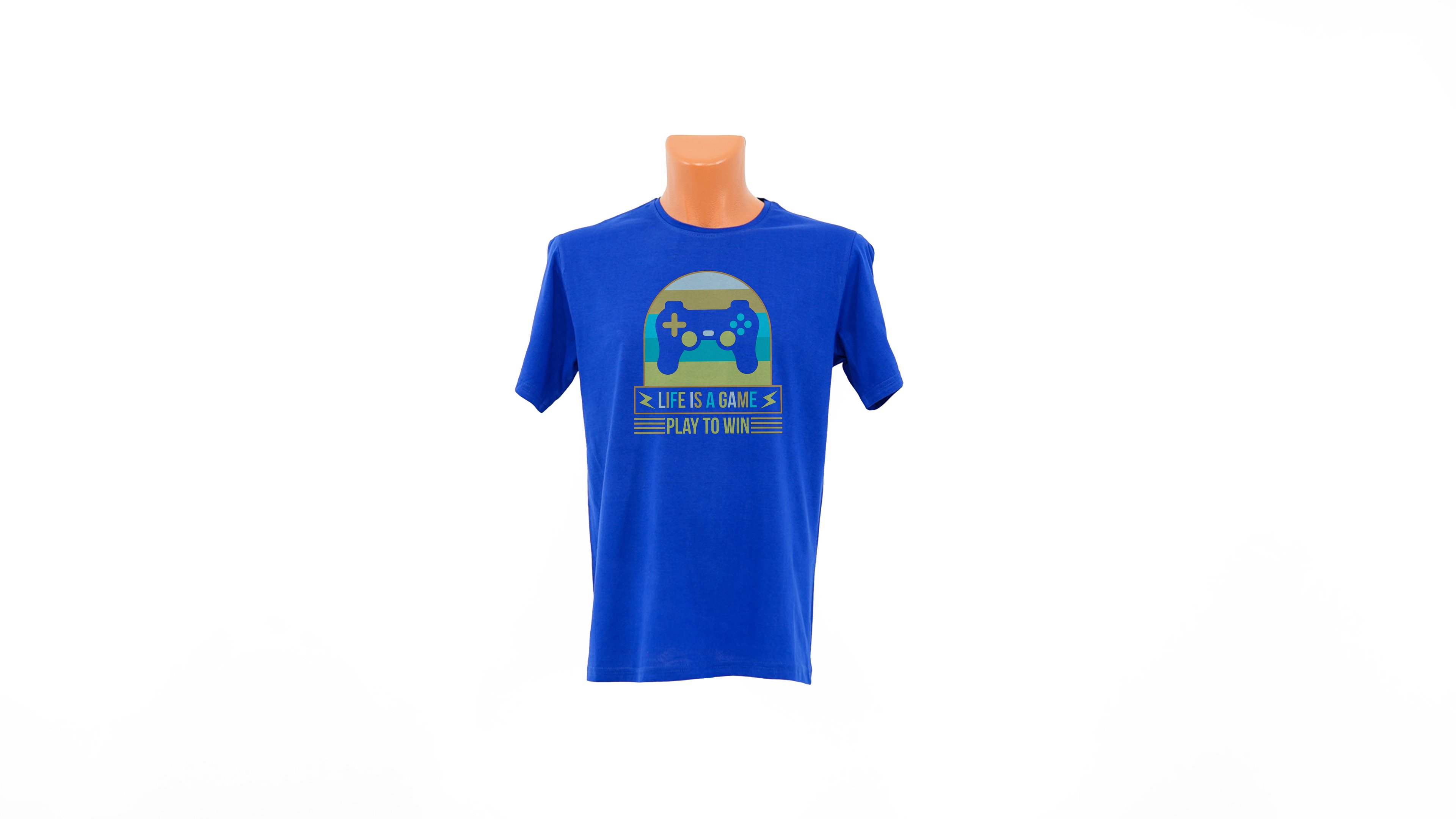 Game On, Life On T-shirt - Blue