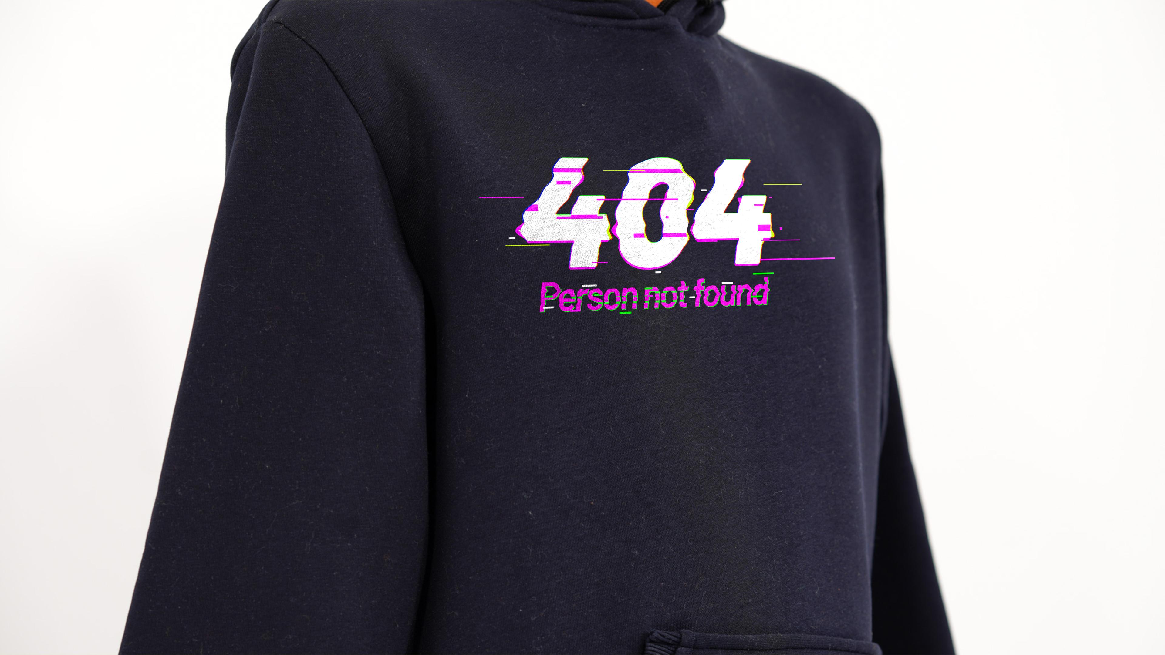 404 Hatası baskılı Sweatshirt - Siyah