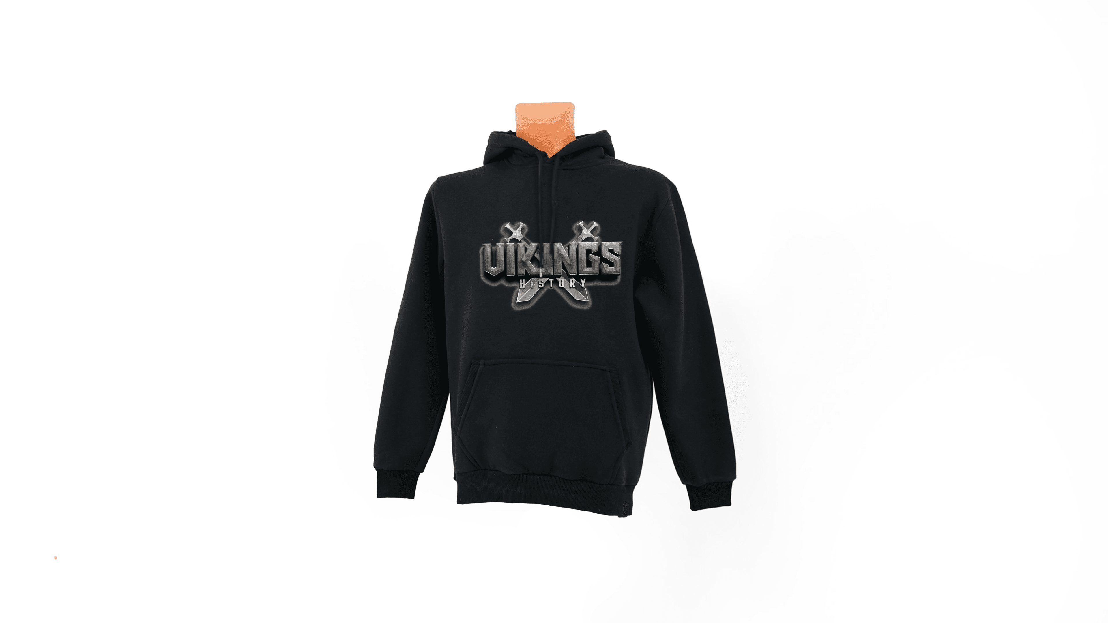 Viking baskılı Sweatshirt - Siyah