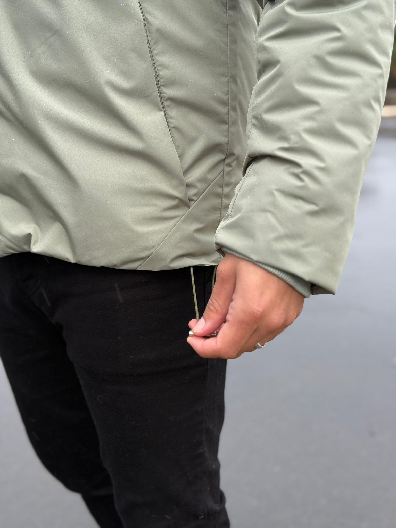 Klasik Kapüşonlu Su Geçirmez Mont  - Mint Yeşili