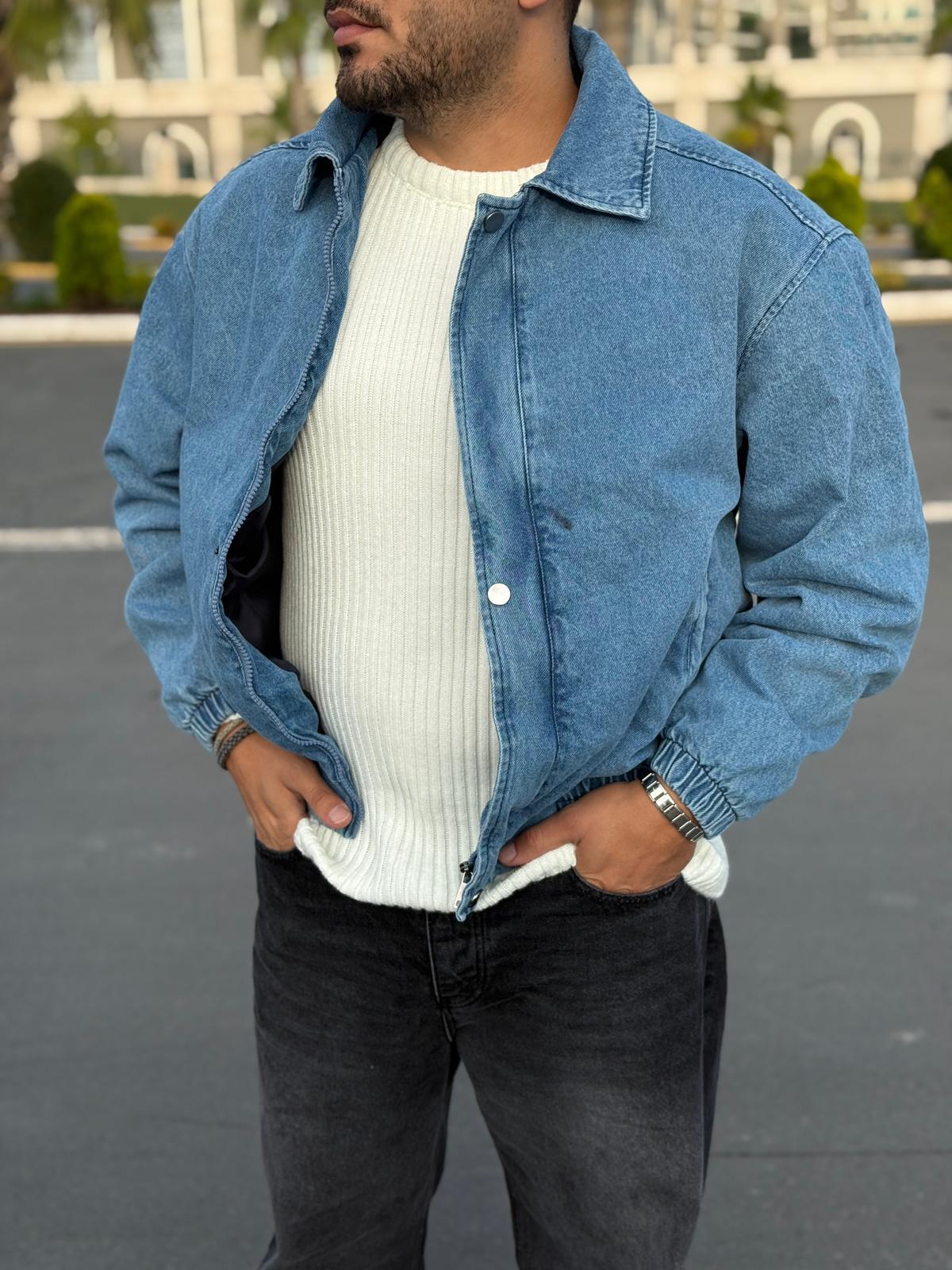 Oversize Denim Ceket - Mavi