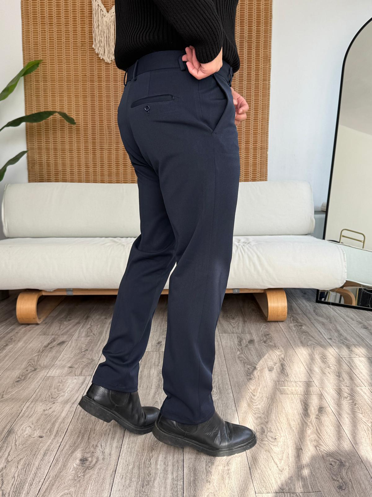 Premium Regular Kalıp Kumaş Pantolon - Lacivert