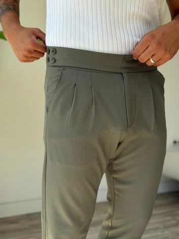 Harvest Duble Paça Kumaş Pantolon - Haki