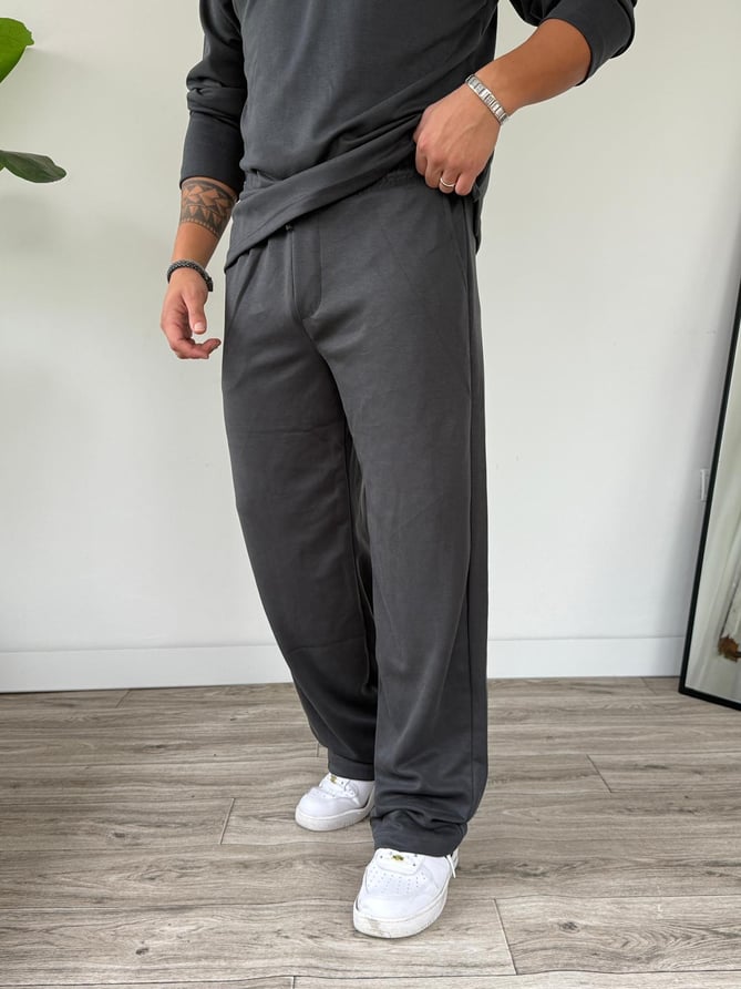 Oysho Kumaş Alt Üst Takım Alt Baggy Üst Yarım Fermuarlı Sweat - Haki Yeşili