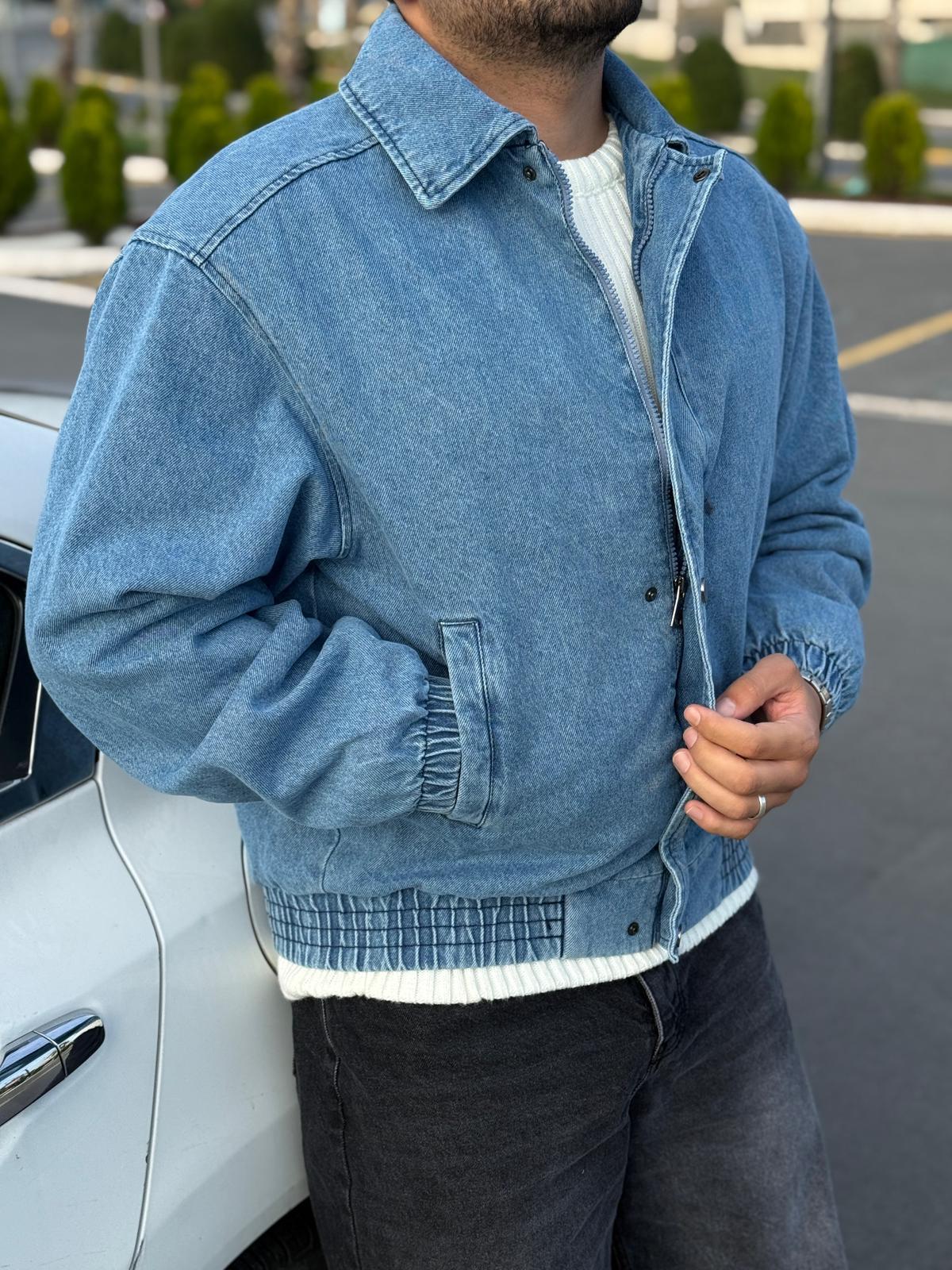 Oversize Denim Ceket - Mavi