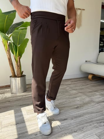 Harvest Duble Paça Kumaş Pantolon - Kahverengi